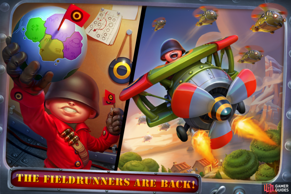 Fieldrunners 2 is a strategy-heavy Tower Defence game, that requires you to prevent those pesky Fieldrunners from reaching the exit(s) on each map using the money you earn to strategically buy and place death-dealing towers - and items - in the most optimal of locations. Every unit you kill means the more money you earn, allowing you to buy and upgrade your existing tower arsenal even further.  Every map you complete on a chosen difficulty level earns you more stars; more stars mean more towers are unlocked for you to take down those Fieldrunners with. The ultimate goal is to not only reach the final level and save the day, but do it with style and earn the coveted 3-stars on every level. Which is where this official strategy guide comes in…