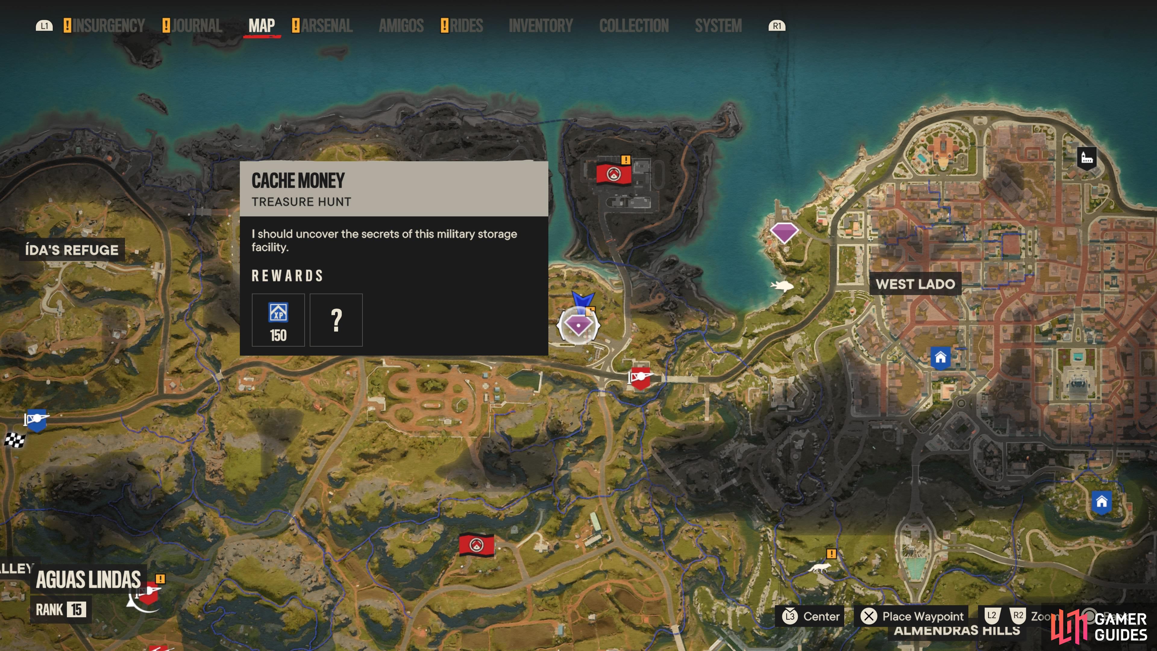 Head to this location on the map to start the Treasure Hunt.