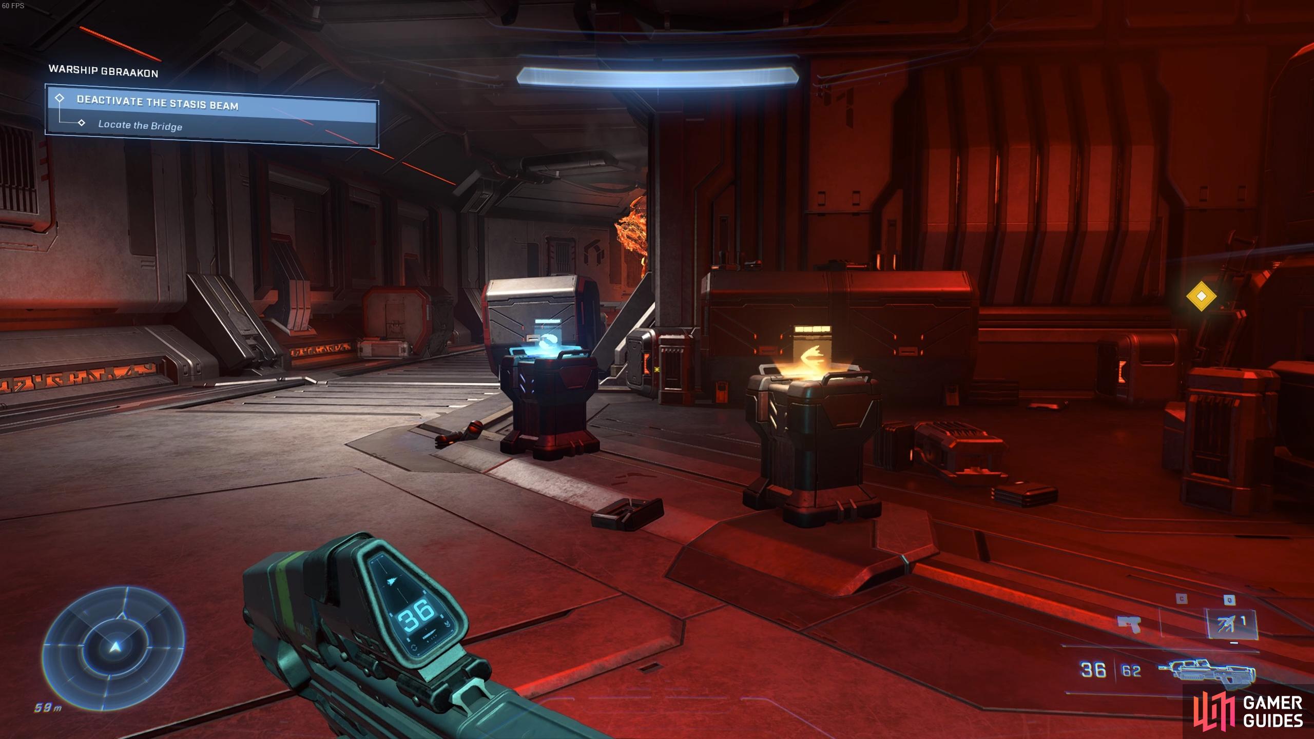 You'll find ammo crates to replenish ammunition as you move through the ship.