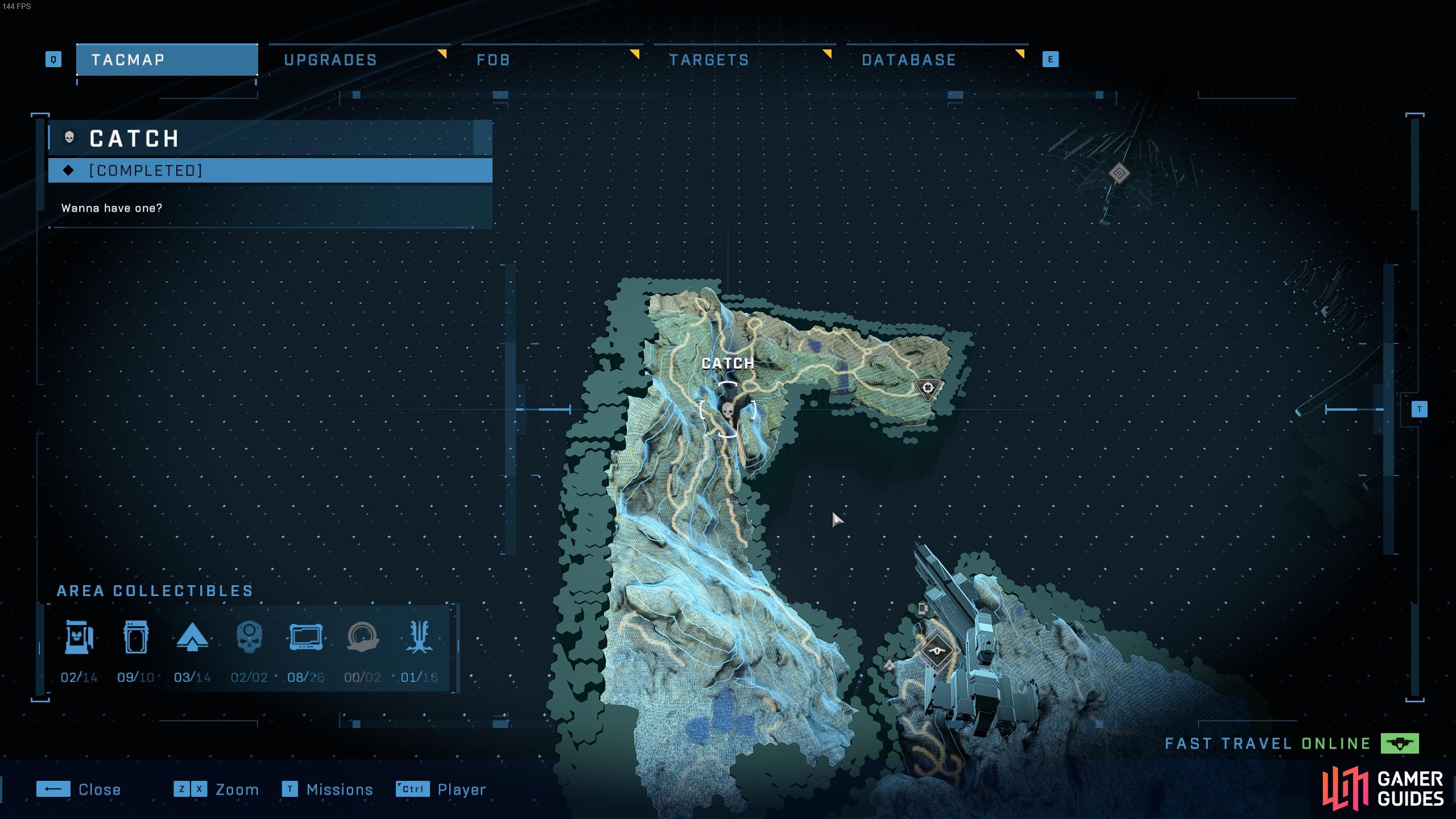 The location of the Catch Skull, on the island north of Outpost Tremonius.