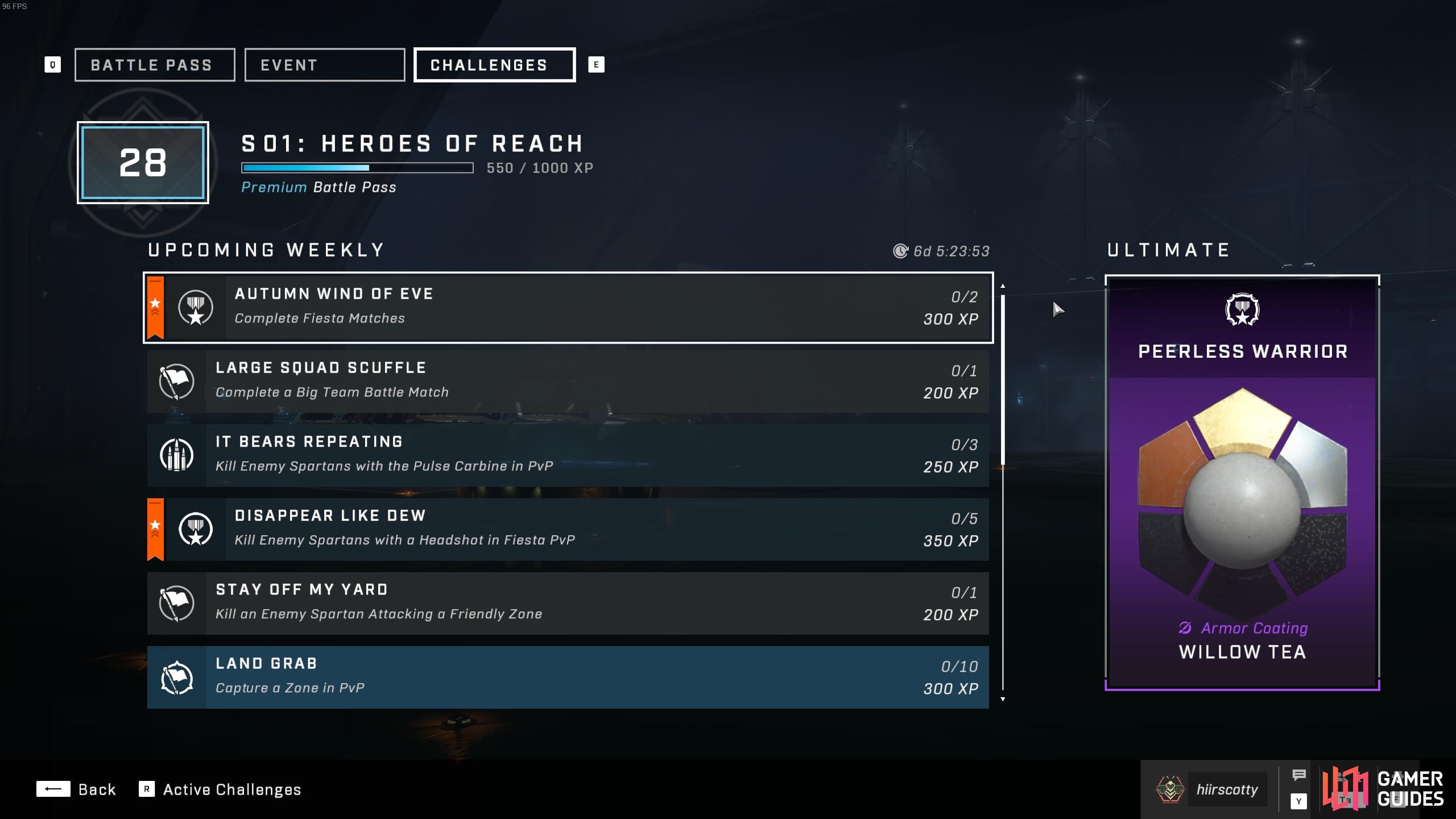 You can view all of your upcoming Fracture: Tenrai event-specific challenges alongside the regular Battle Pass challenges.