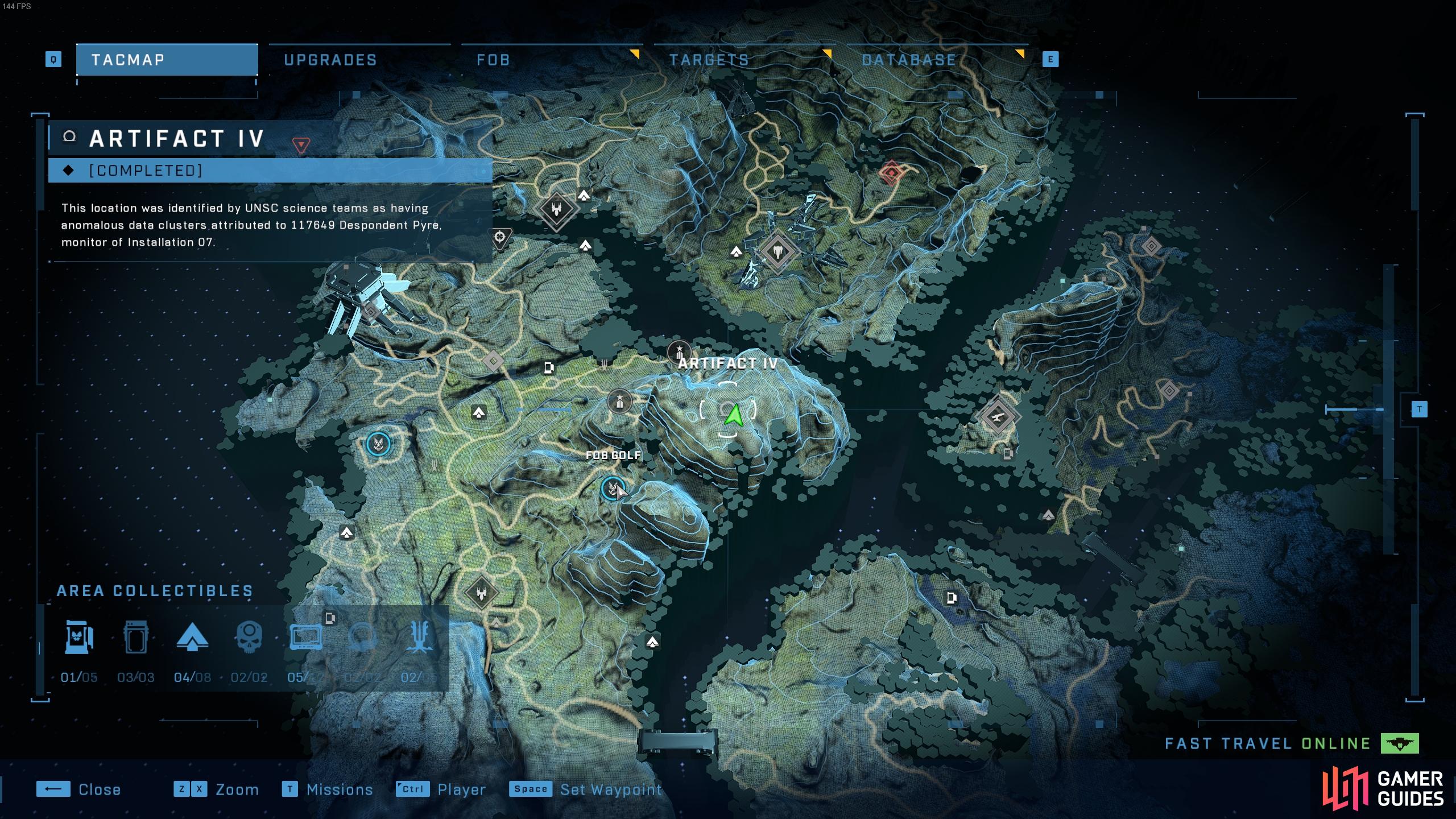 The location of the fourth Forerunner artifact, northeast of Fob Golf.