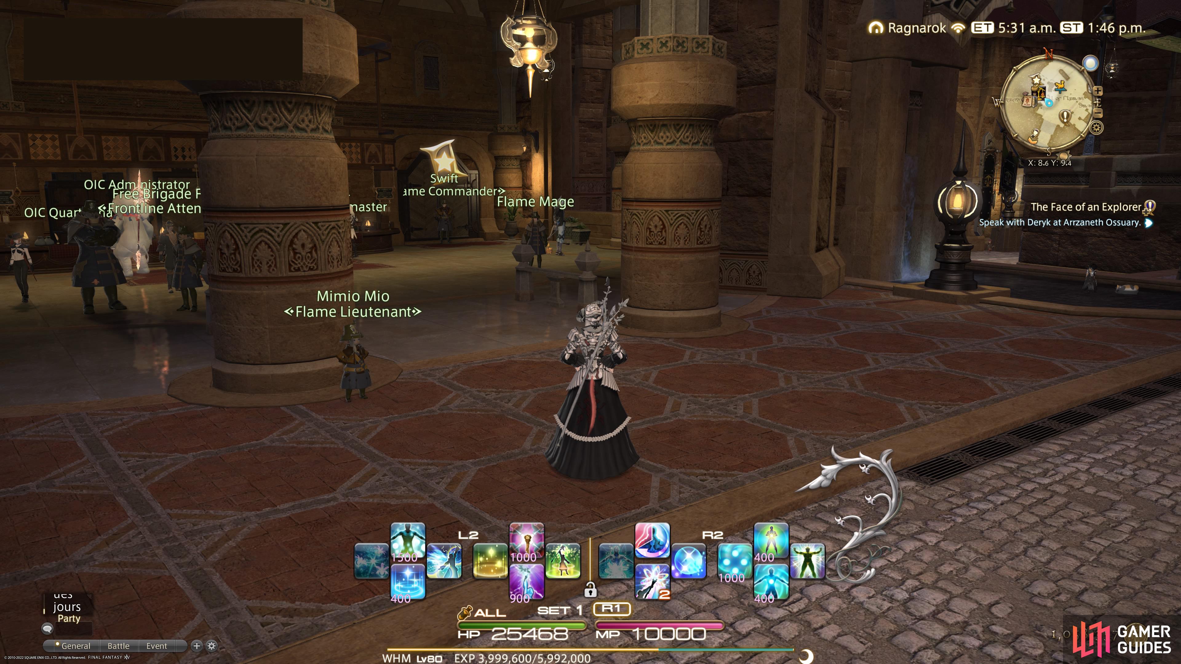 Mimio Mio can be found just outside the Immortal Flames Command.