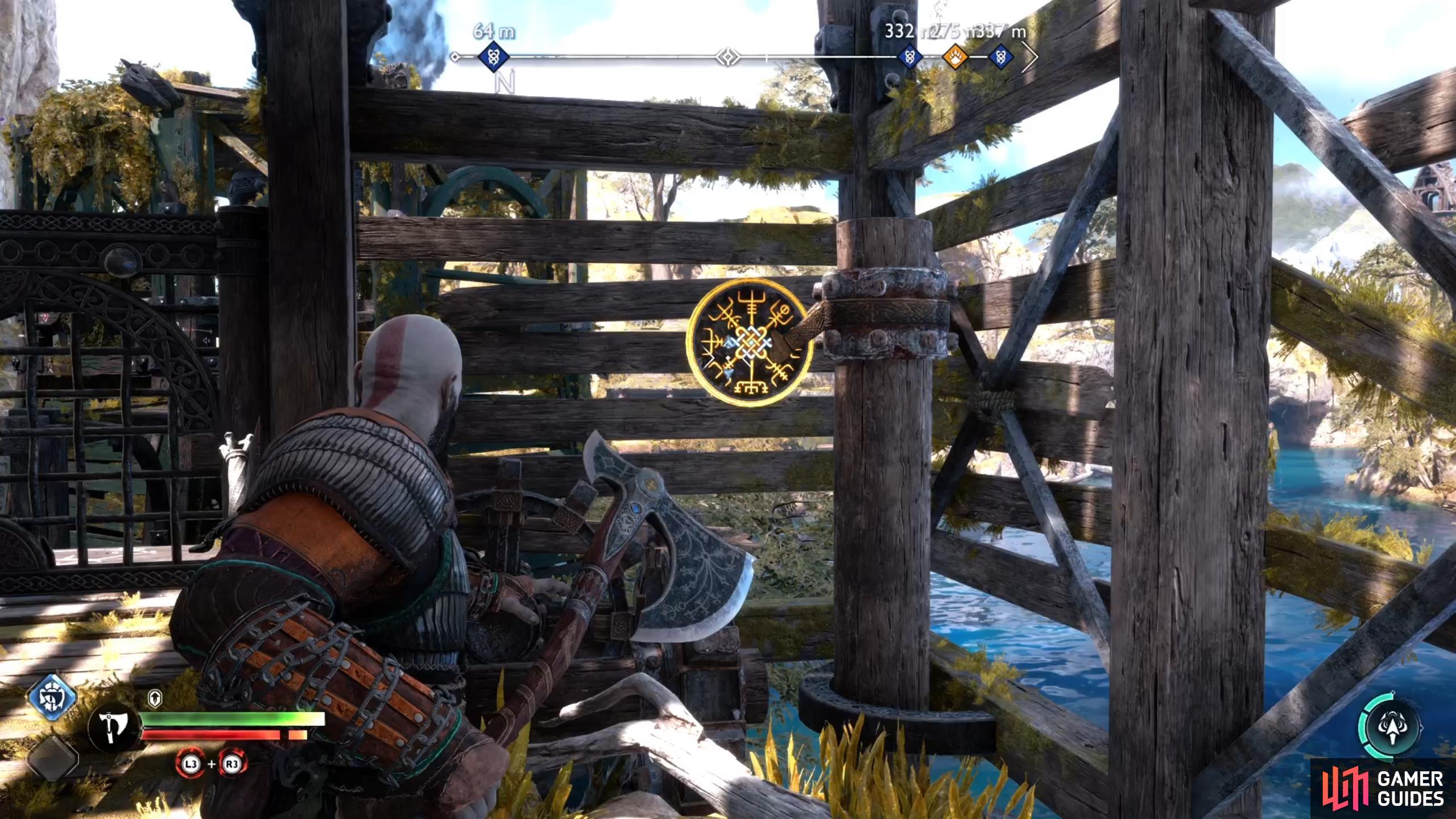 You can hit the spinning wheel to lower the gate here.