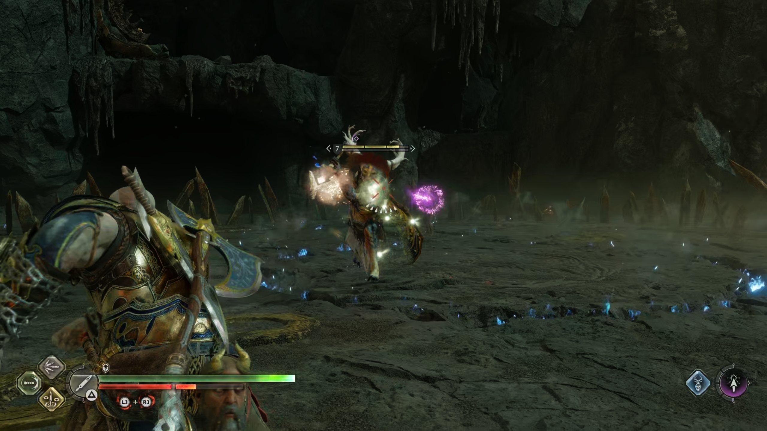 The boss will raise its halberd above the shoulder during a charge.