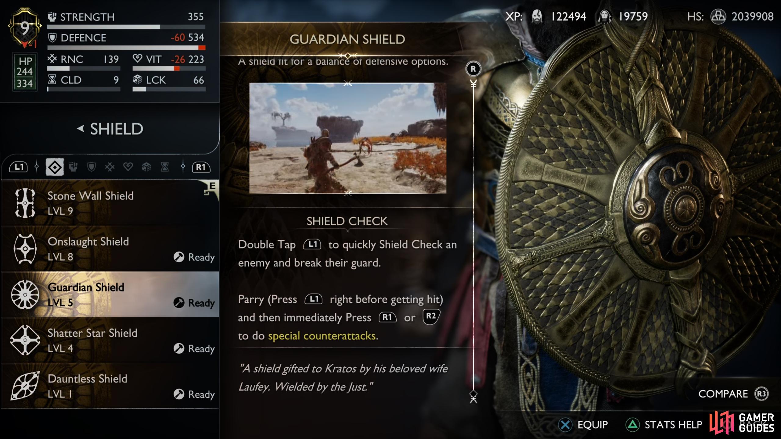 The Guardian Shield description.