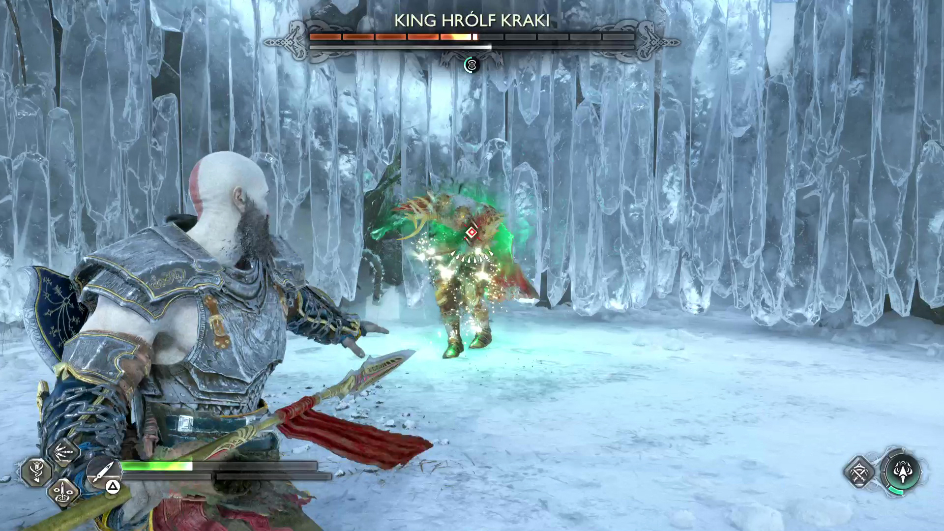 Keep throwing your spear at Kraki in-between attacks.