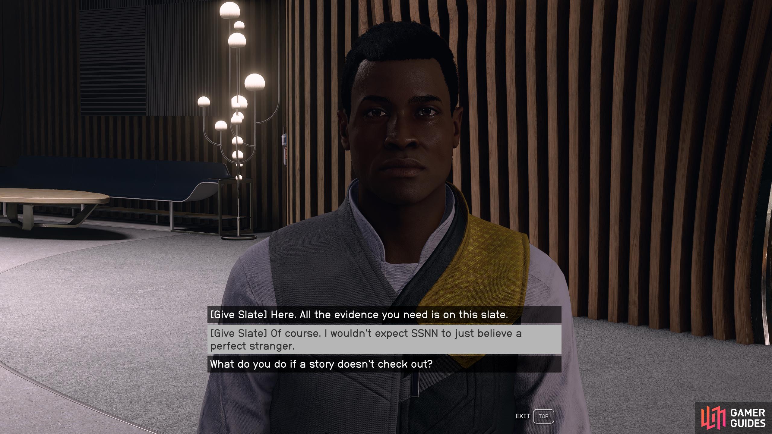 Give David the Slate and head back to Ryujin Tower.