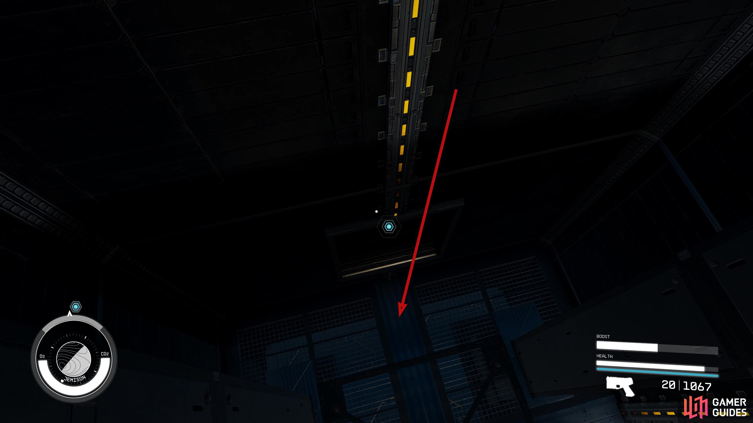 Drop the elevator to the floor below and open the door.