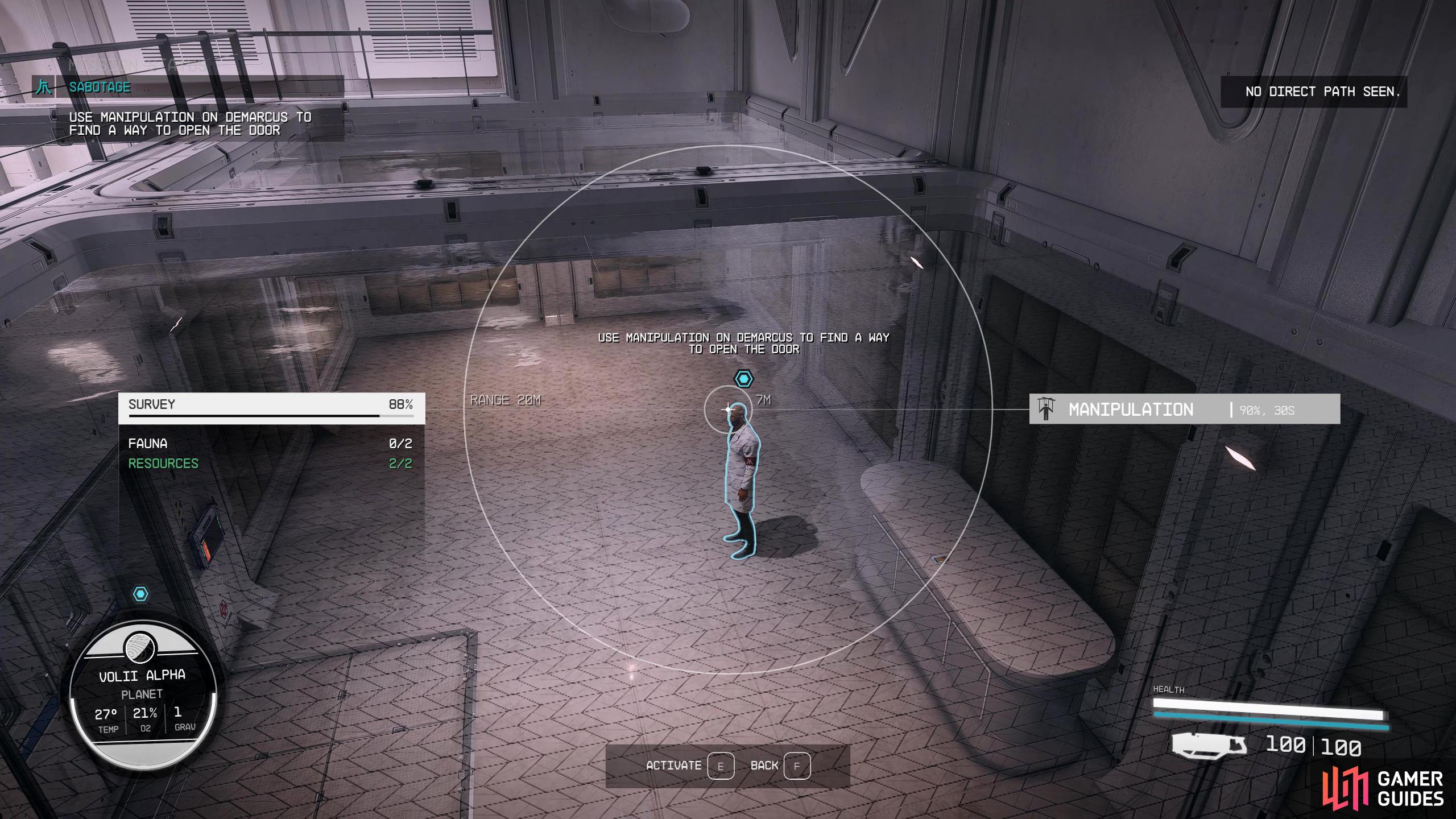 Now it’s time to test it out! Head upstairs, and hover over DeMarcus with your scanner.