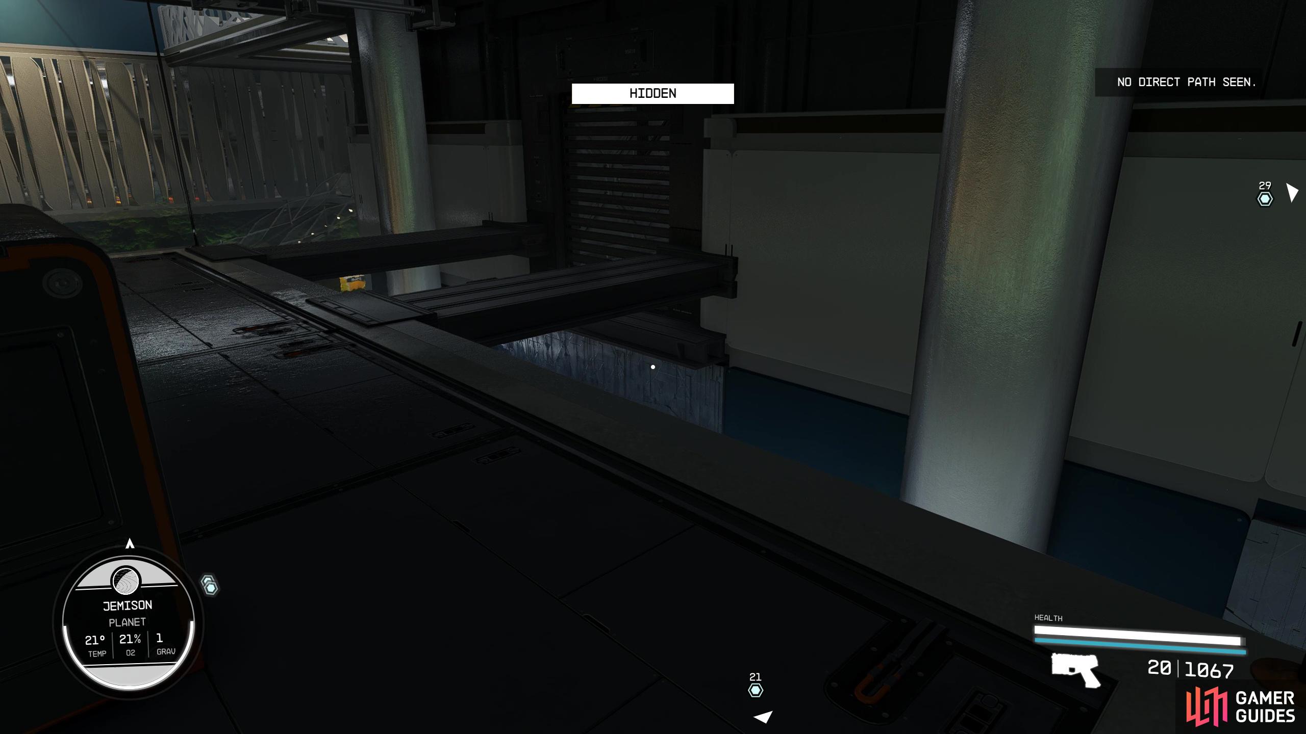 Go through the only nearby vent.