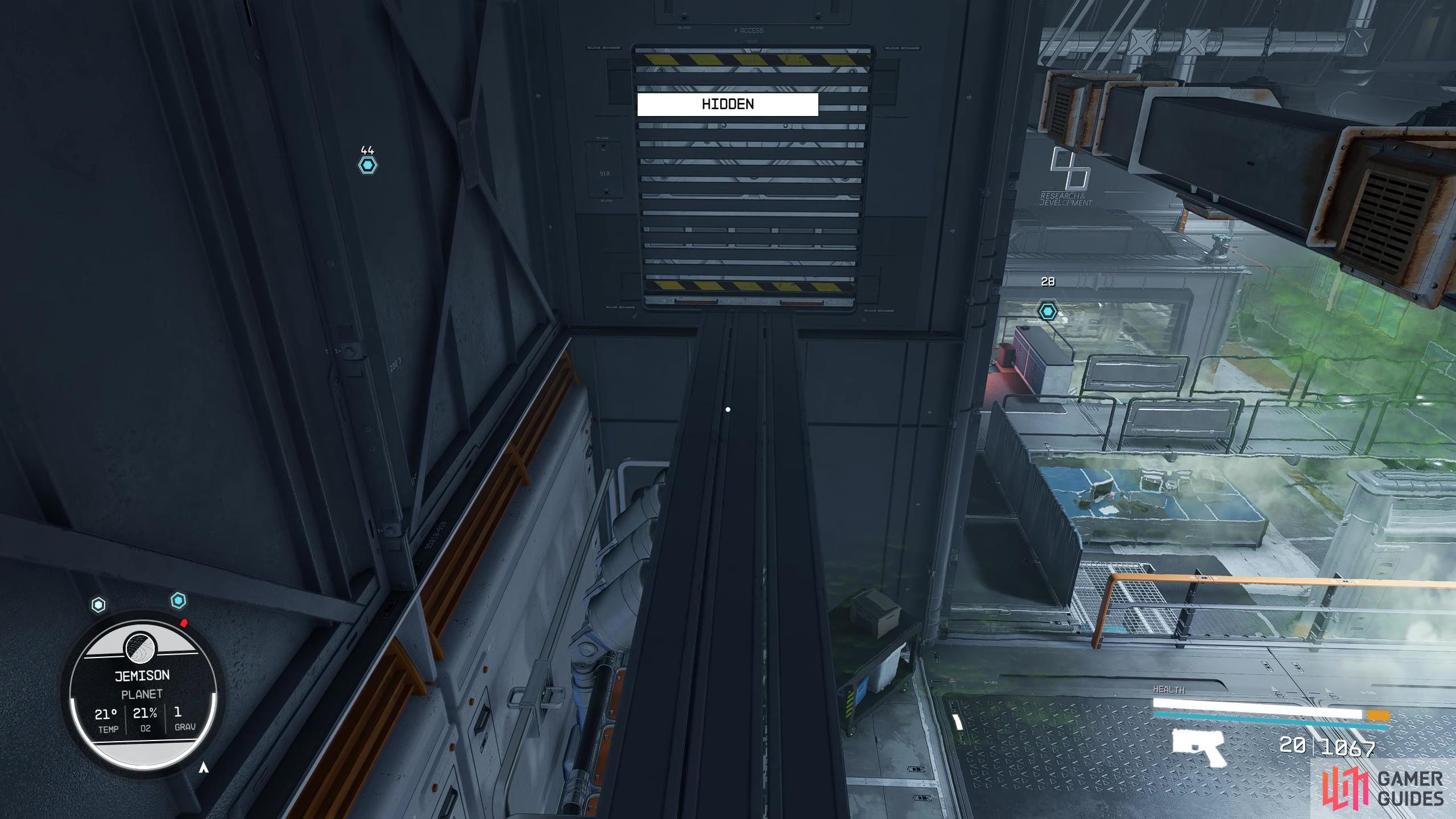 Follow the pipes and go through the vent, and you’ll end up in the shower room.