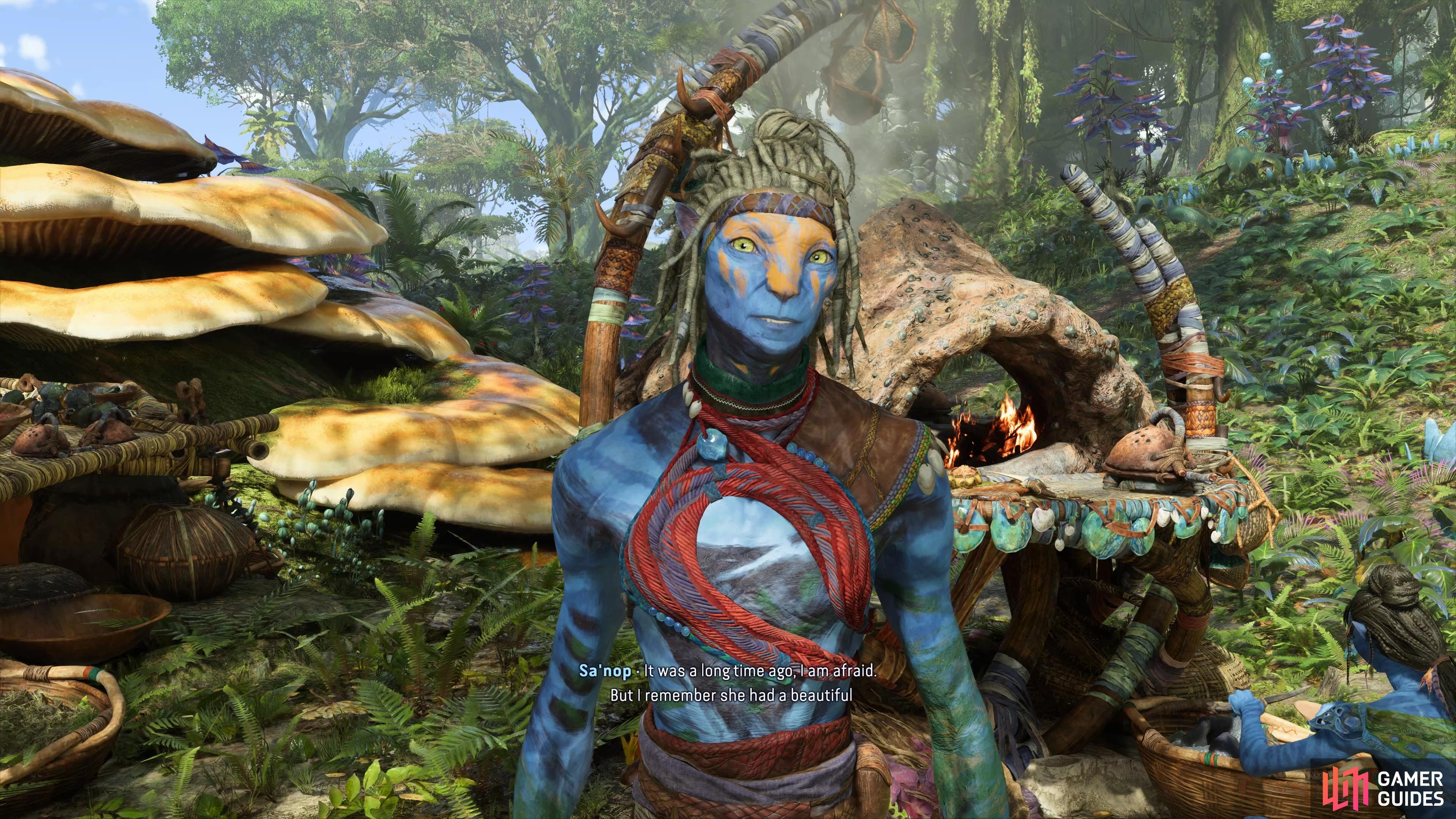 Sa’nop is an older Na’vi who has memories of your mother.