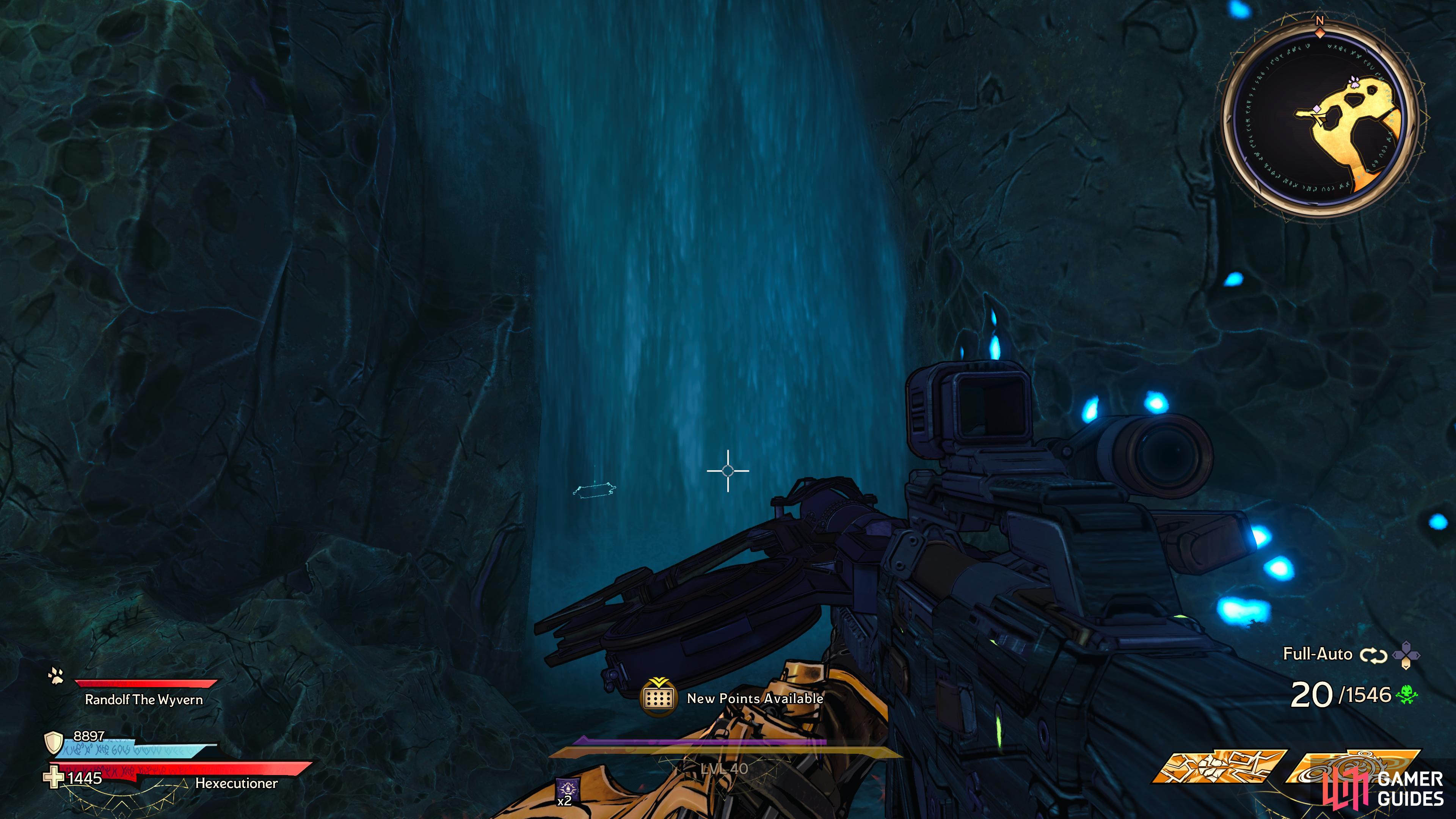 to find the Unheeded Scroll hiding behind a waterfall. 