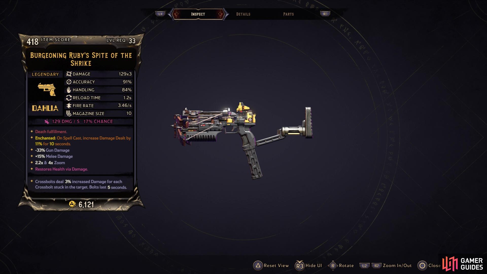 The Ruby's Spite legendary pistol