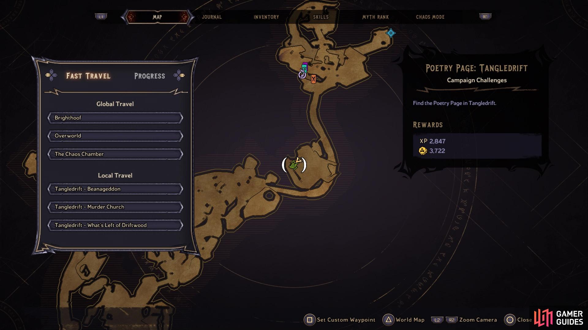 The Poetry Page located on the map