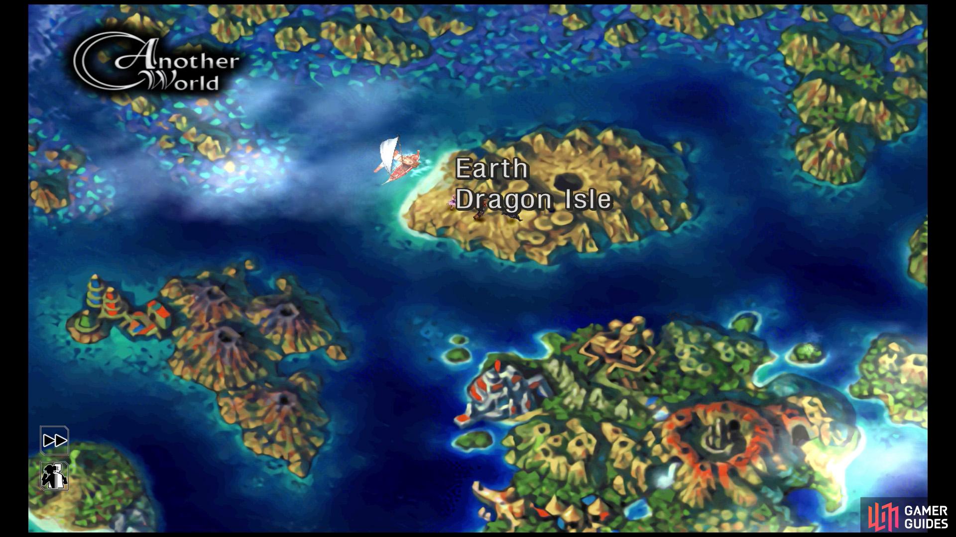 After (nearly) completing Earth Dragon isle in Home World, return to its Another World version.