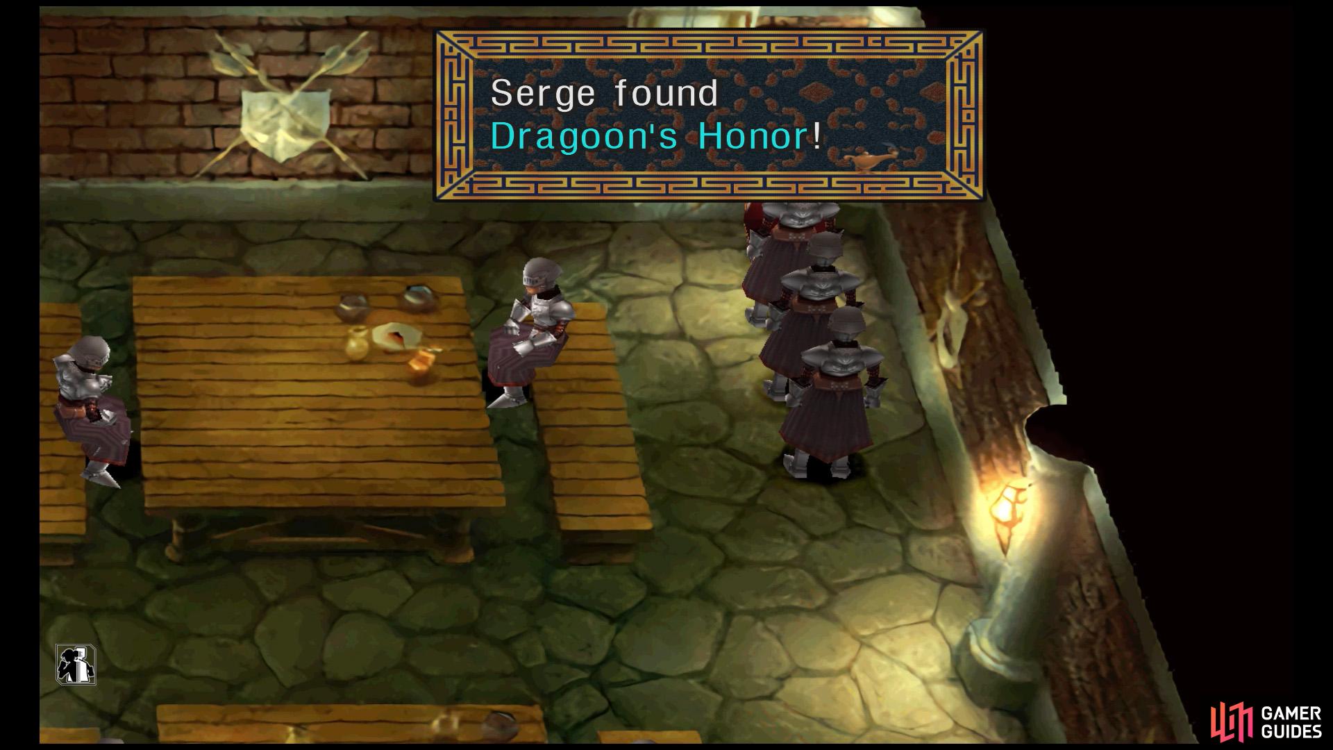 Dragoon's Honor by the top-right corner.