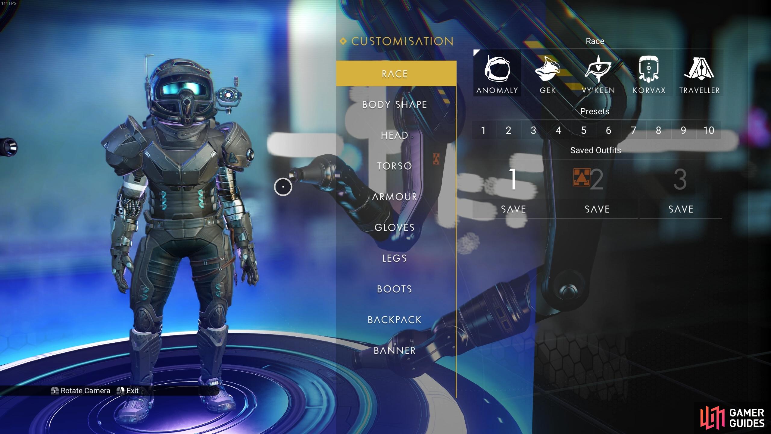 You can customize a great deal of your Exosuit using the modifier.