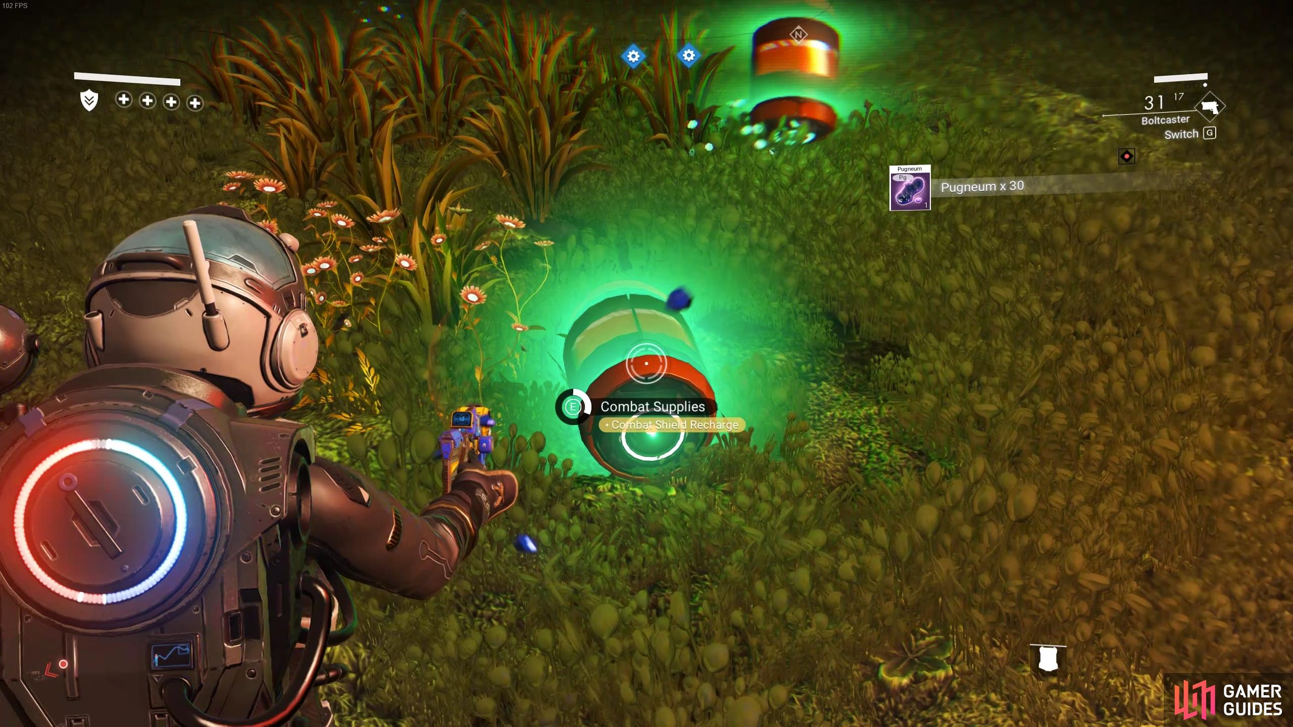 Be sure to pick up Combat Supplies from each Sentinel Drone, which replenish your vitals and provide ammunition.