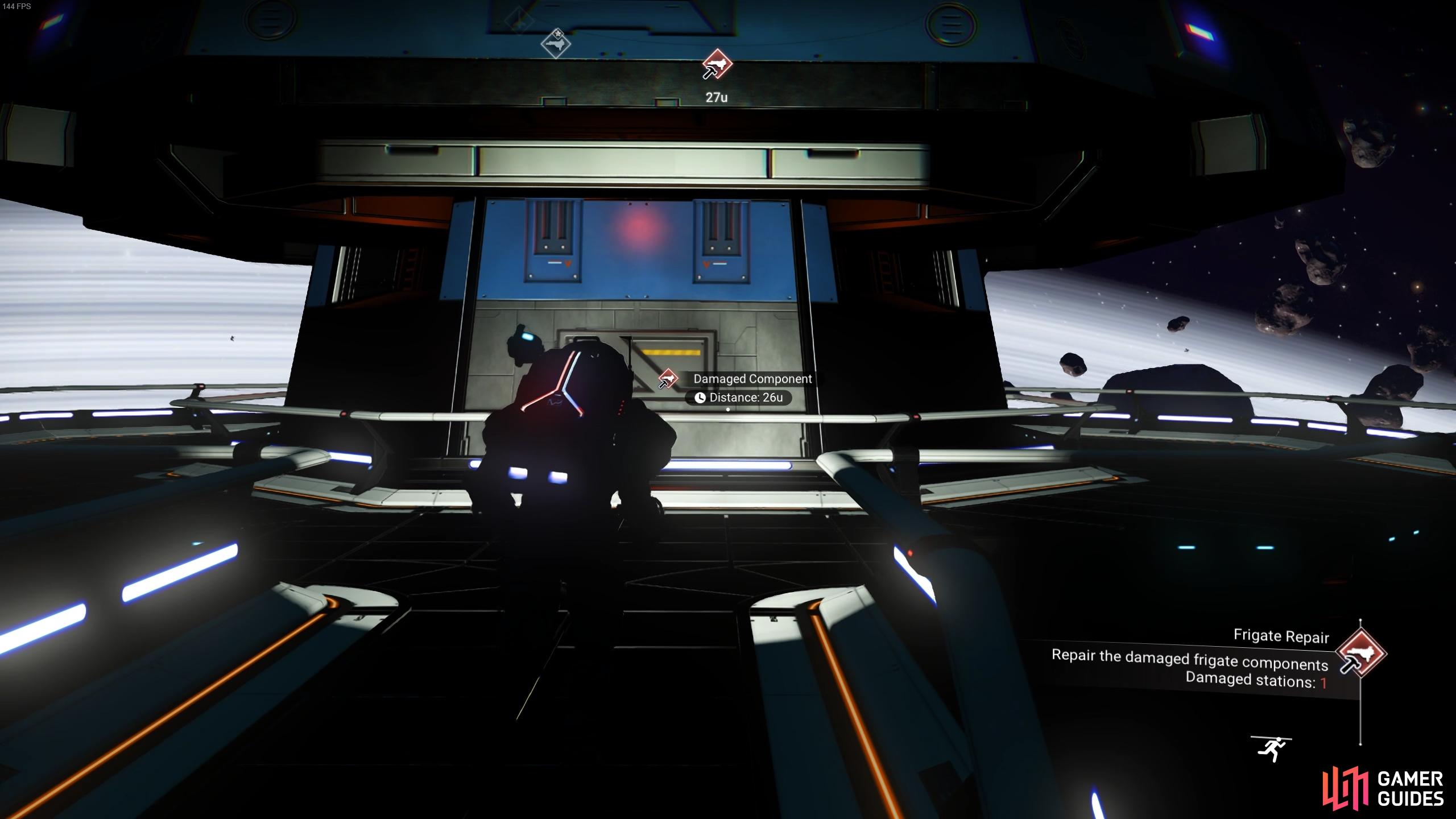 The damaged components on a Frigate will also be marked by a red icon, allowing you to find them quickly.