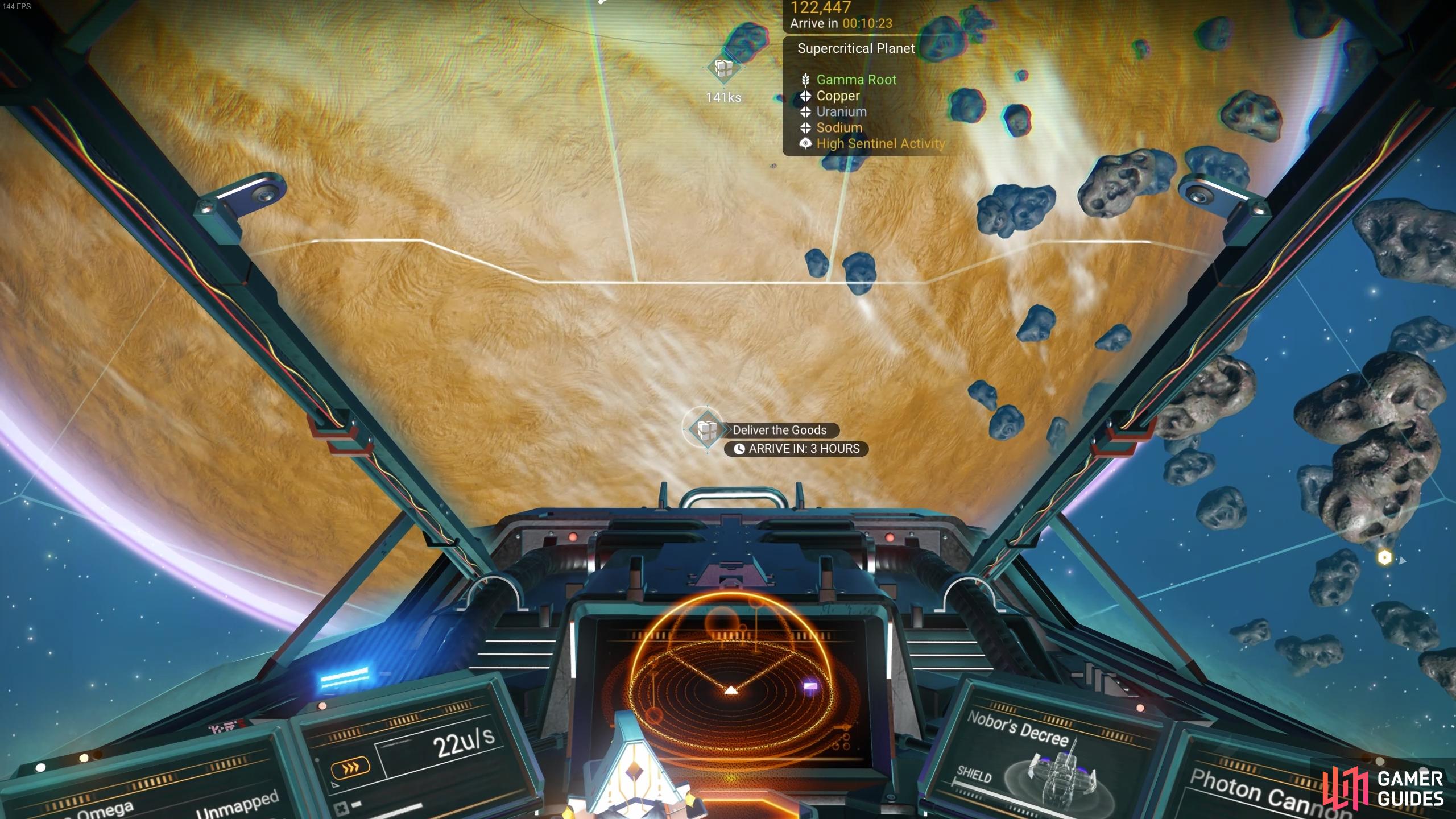 Delivery missions will have the destination indicated on the compass when you're in the right system.