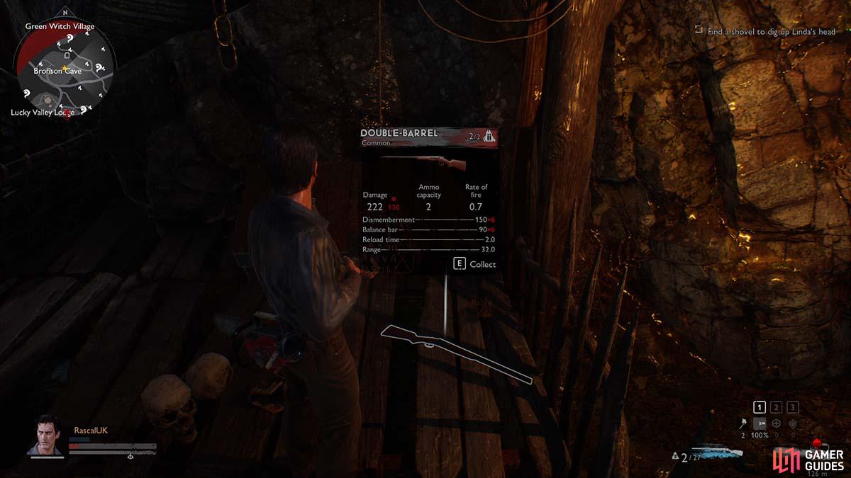 You can find an upgraded shotgun in Bronson Cave,