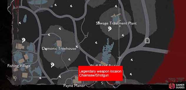 The legendary weapons are located at Payne Manor.