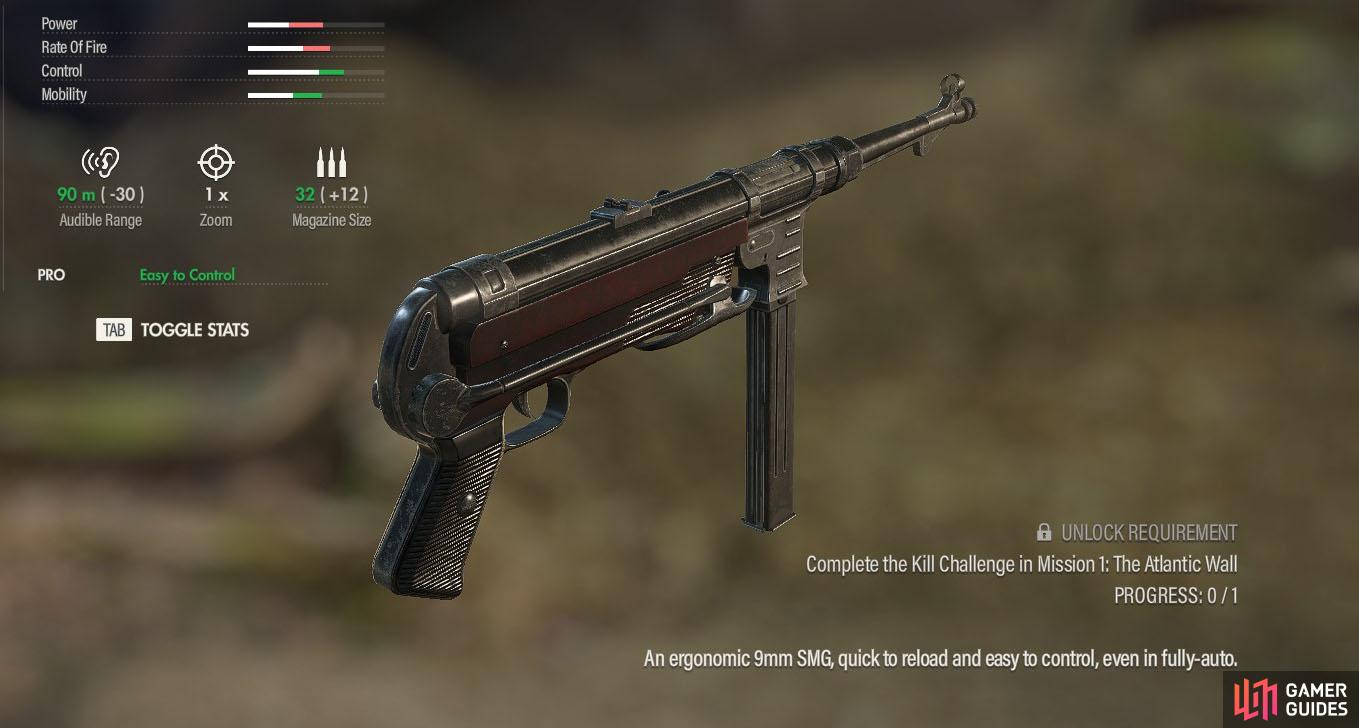 Quick and easy to use, the Machine Pist.40 can be found everywhere in Sniper Elite 5.