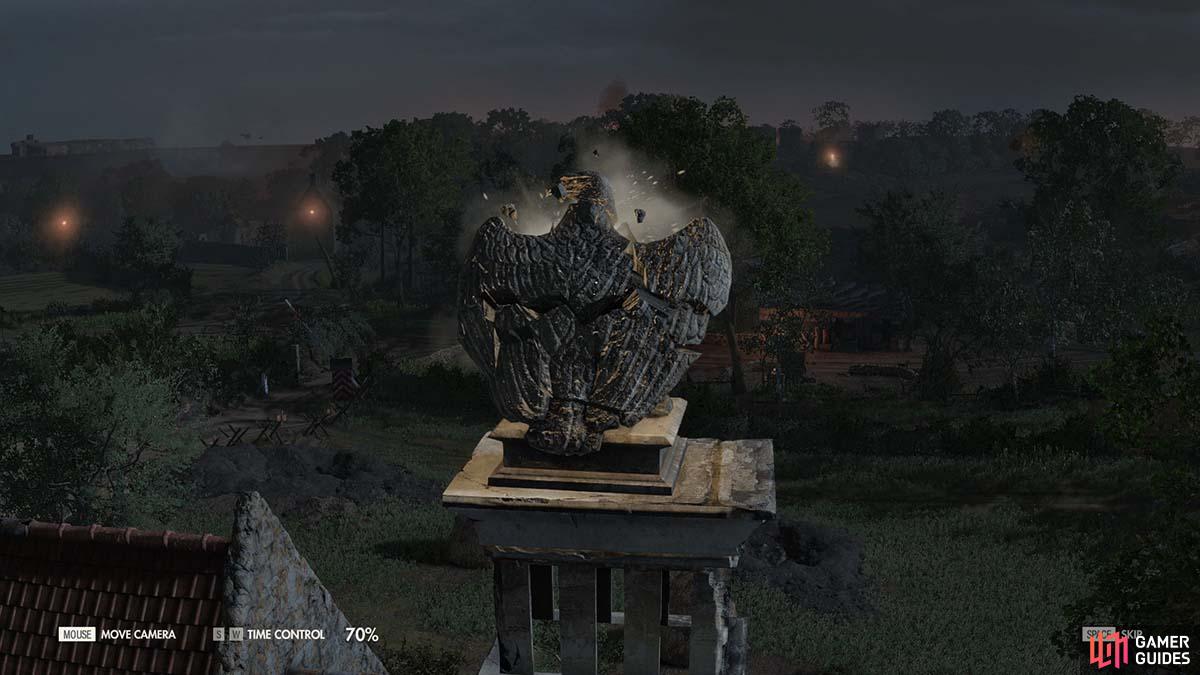 Watching over the radar installation, this Stone Eagle sits outside the map boundary.