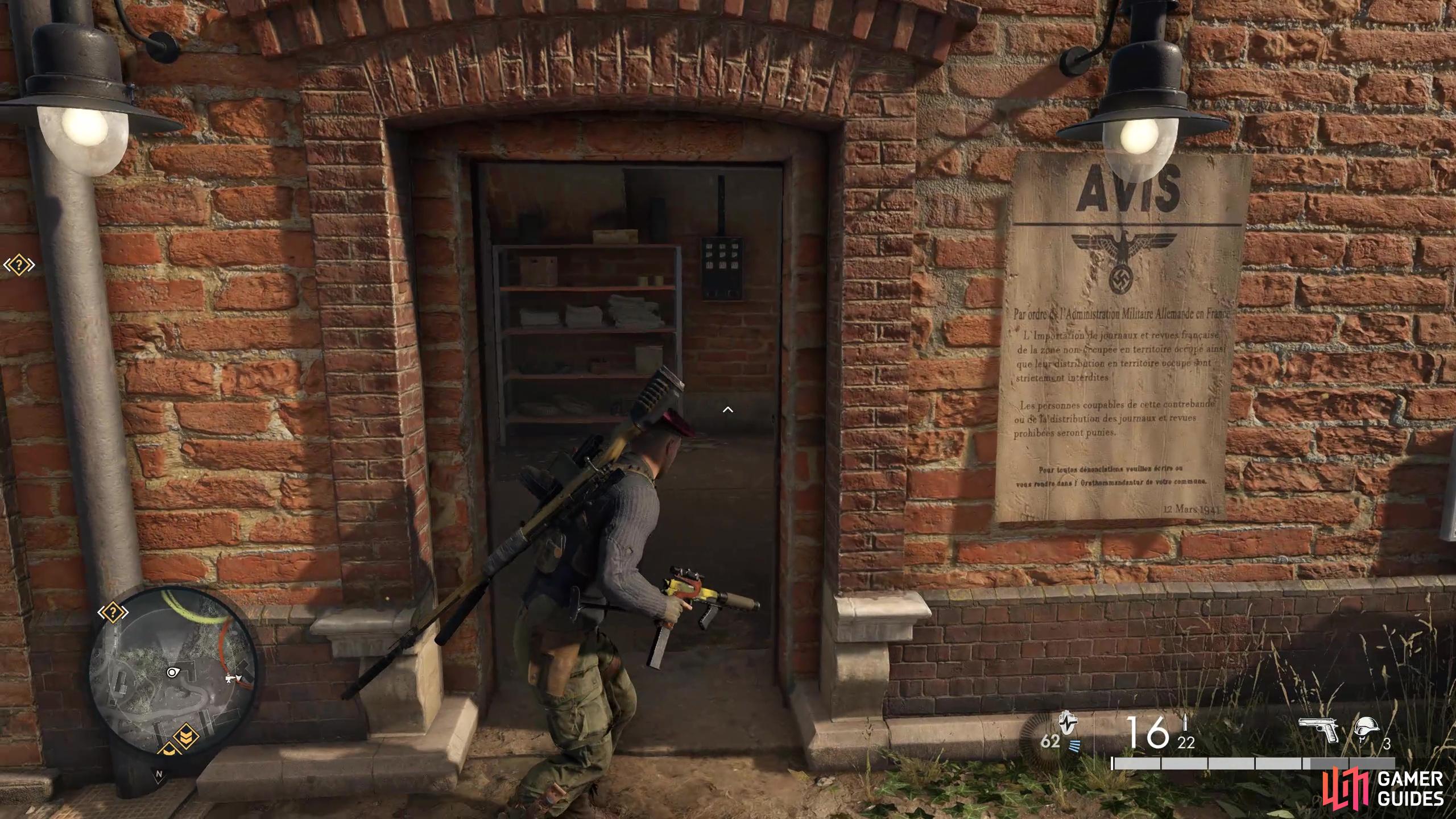 You will need to kill off a few guards before unlocking the workbench which is inside this building.