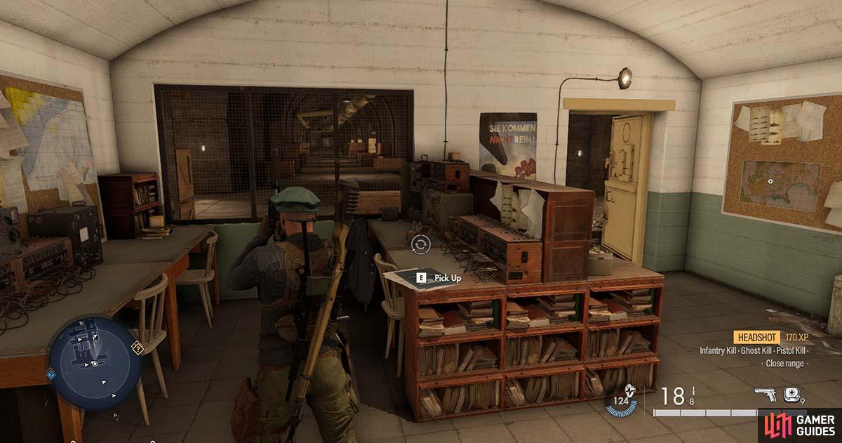 You'll find the document on this table in the communications room of the bunker.