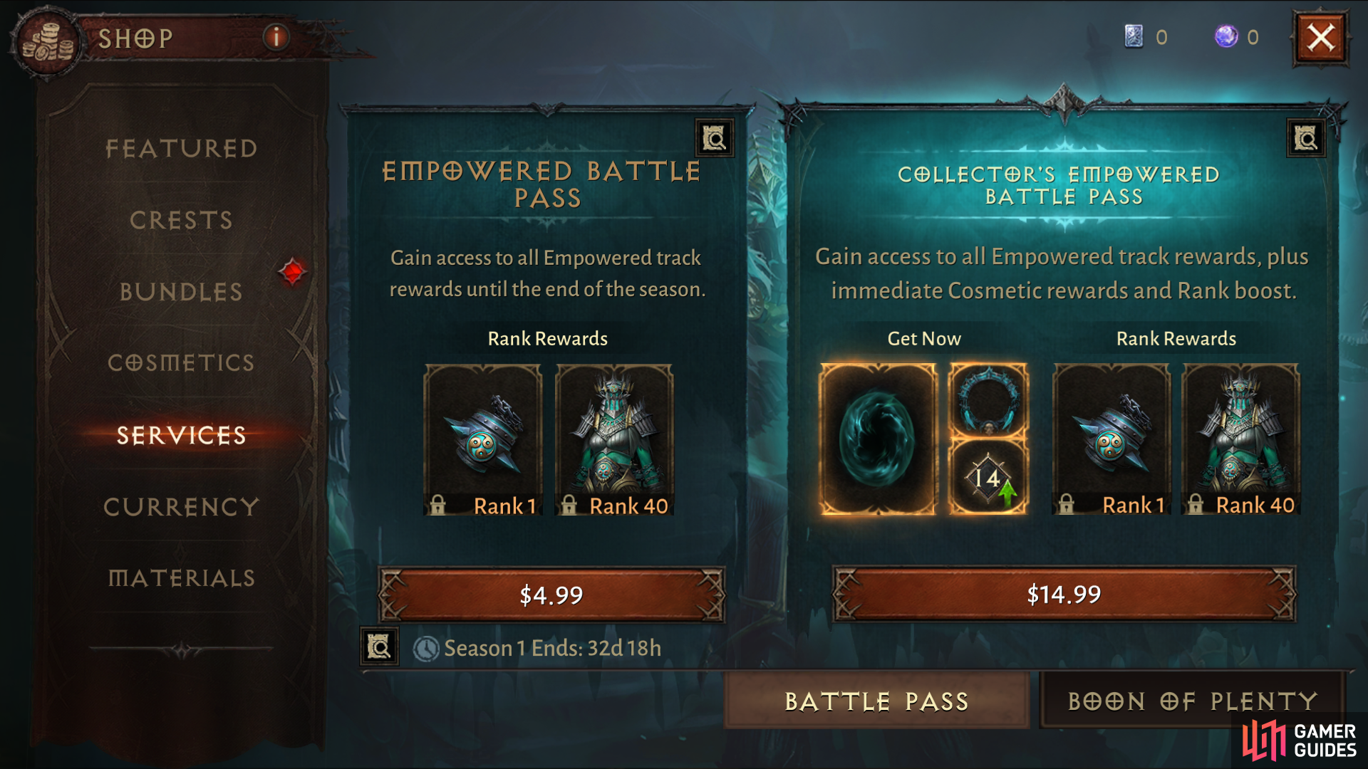 You can purchase two different grades of Empowered Battle Pass to unlock a bonus rewards track.