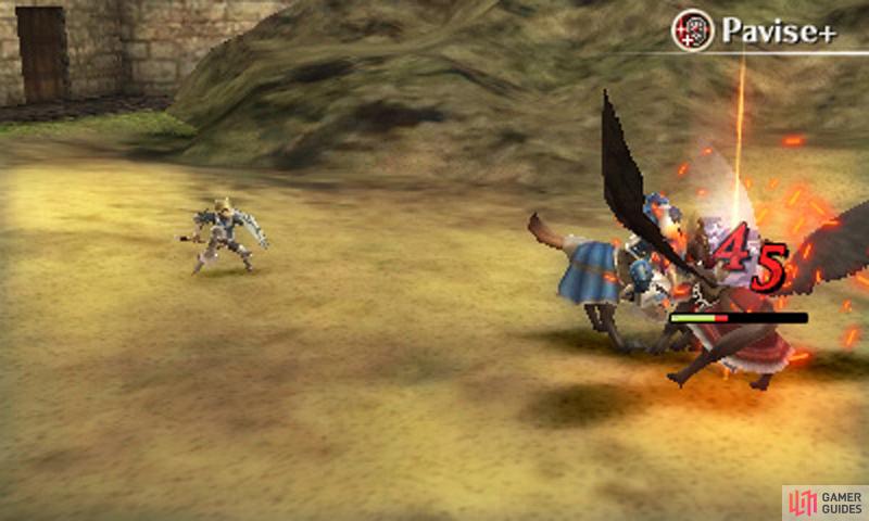 Chrom finishes off an enemy for Donnel.