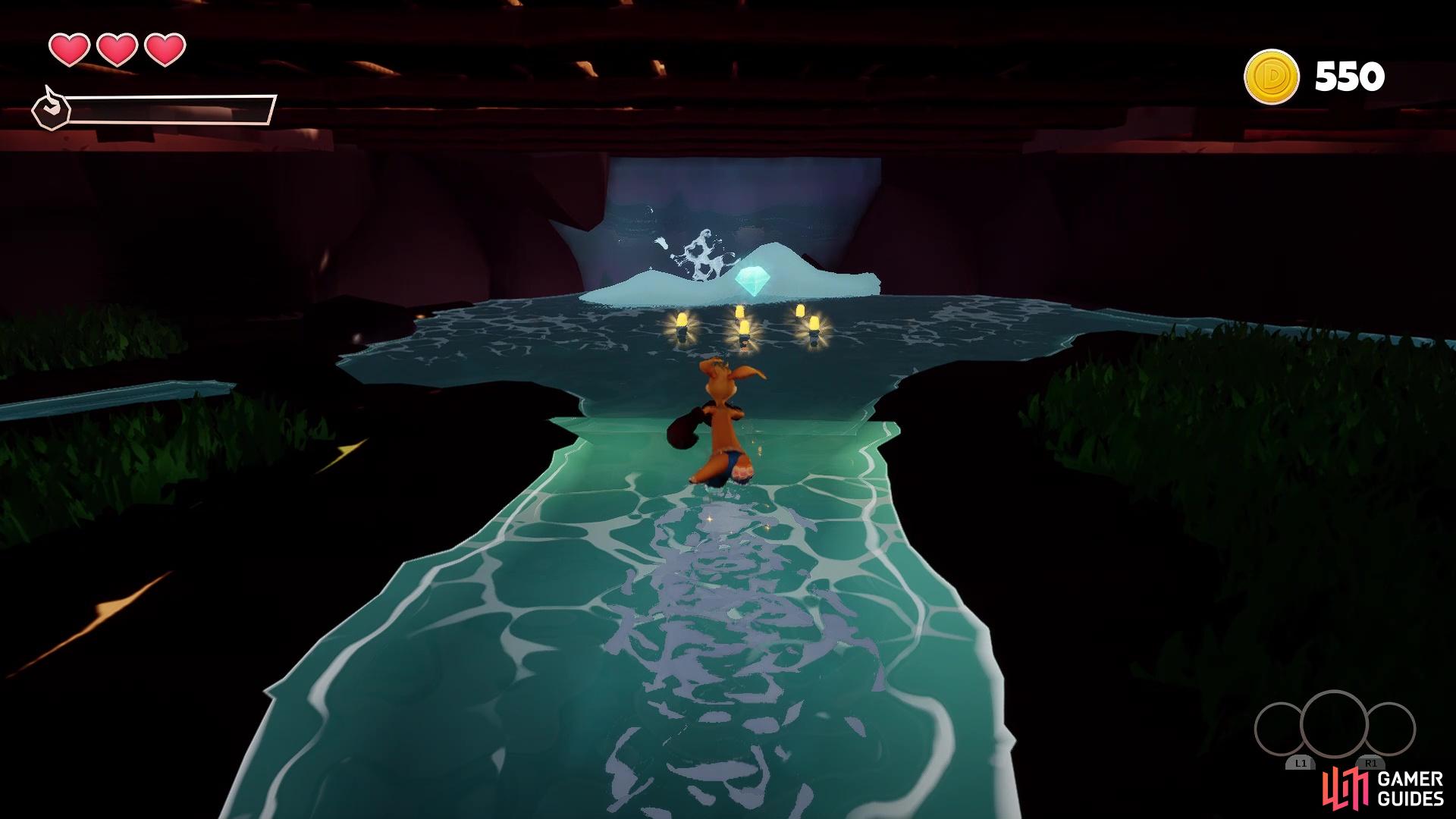 Go underneath the starting deck to find the second Crystal
