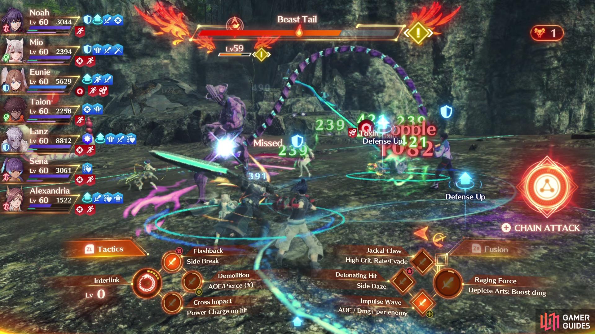 Beast Tail is Moebius Q's main method of dealing damage.