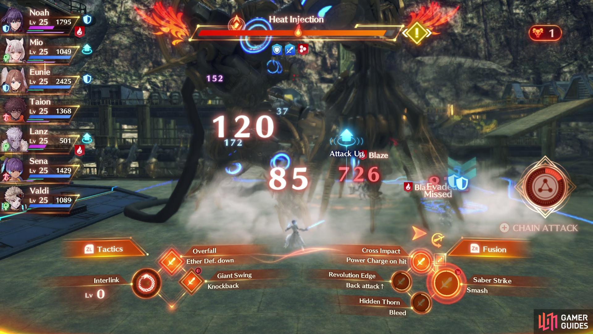 Heat Injection will inflict Blaze on your group standing in front of it