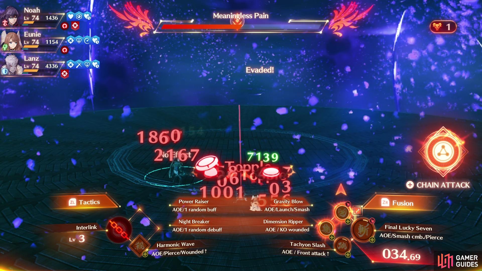 Meaningless Pain will deal massive damage but triggers a scene at the same time