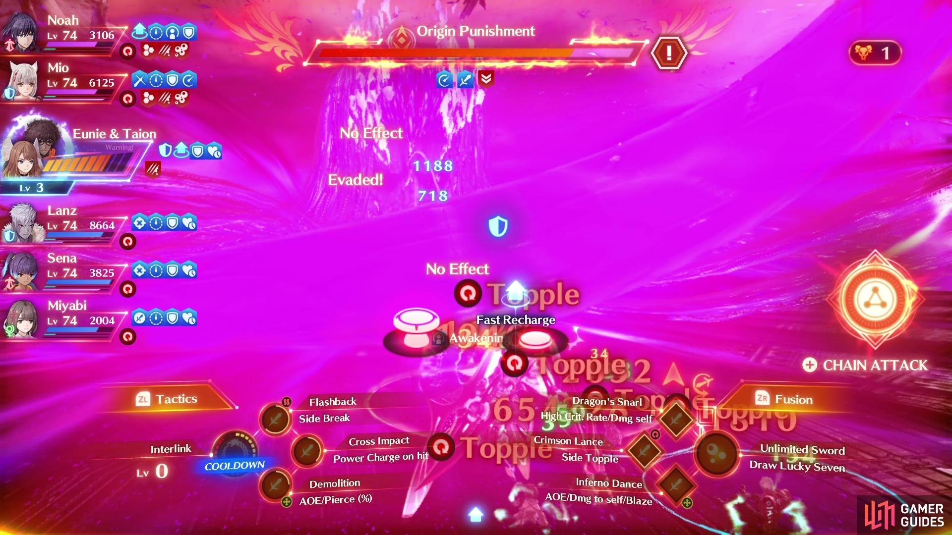 Origin Punishment will deal major damage along with Topple and Daze.