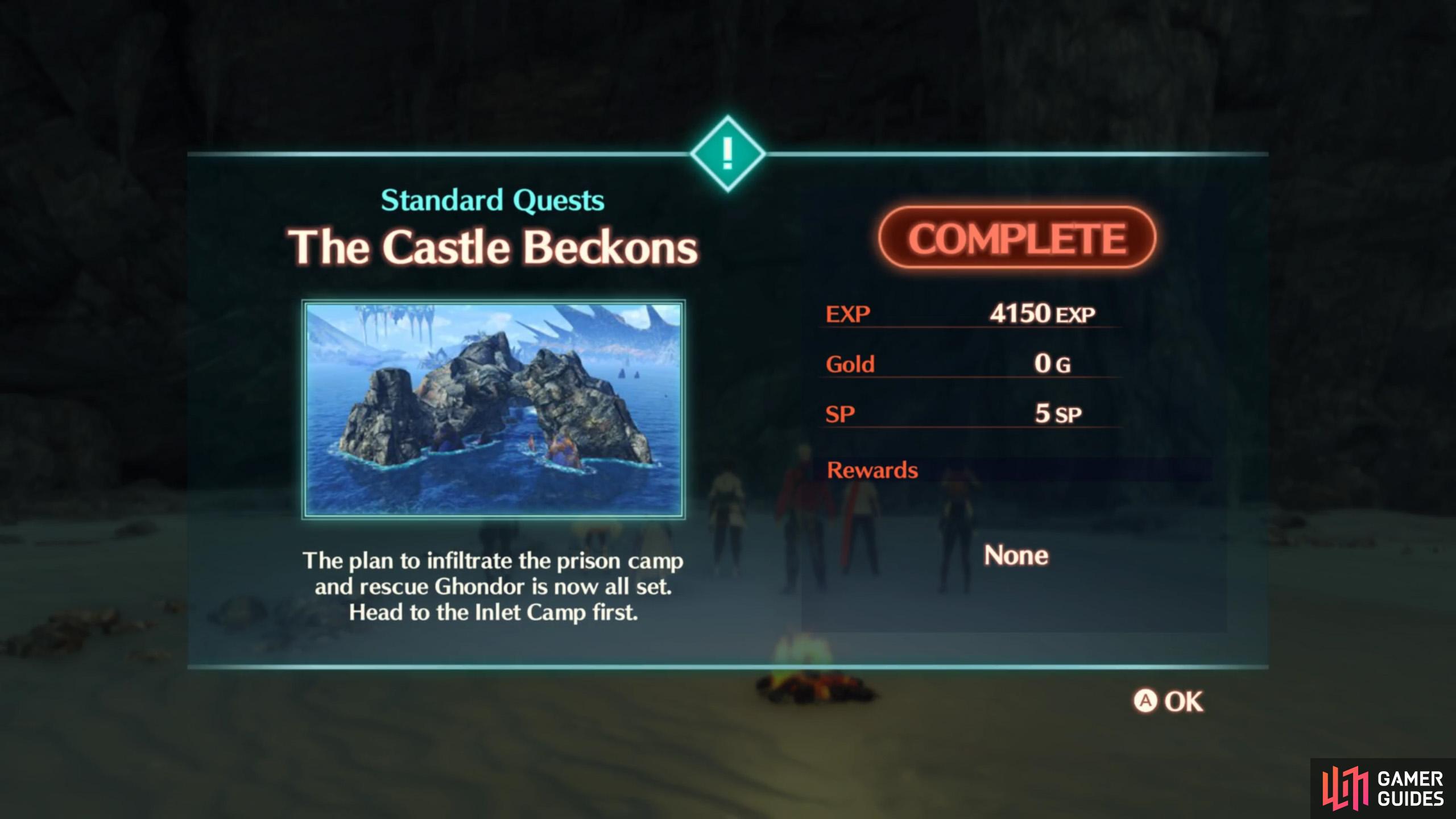 This also concludes the "The Castle Beckons" quest.