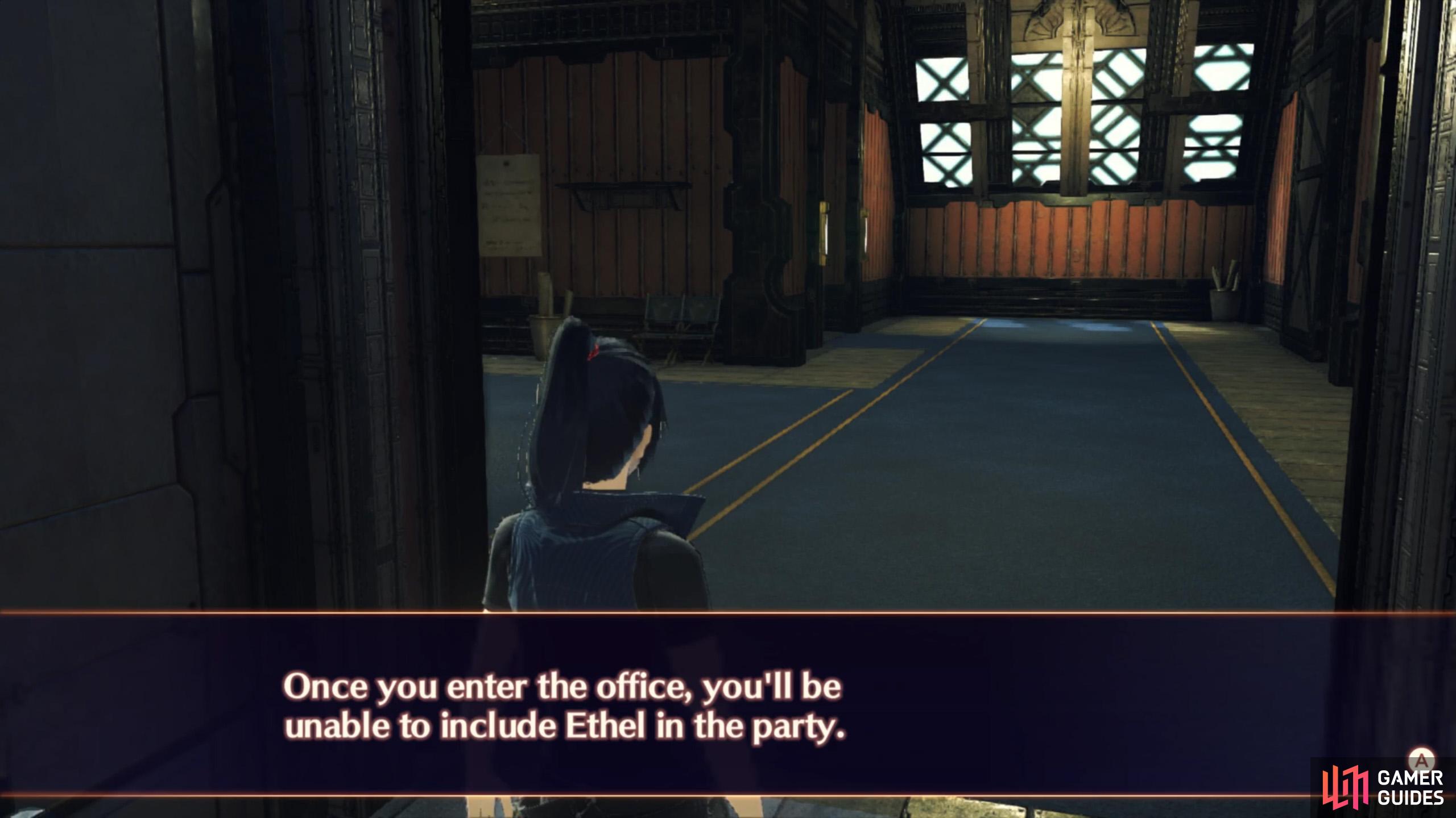 Ethel will leave your party after speaking to her.