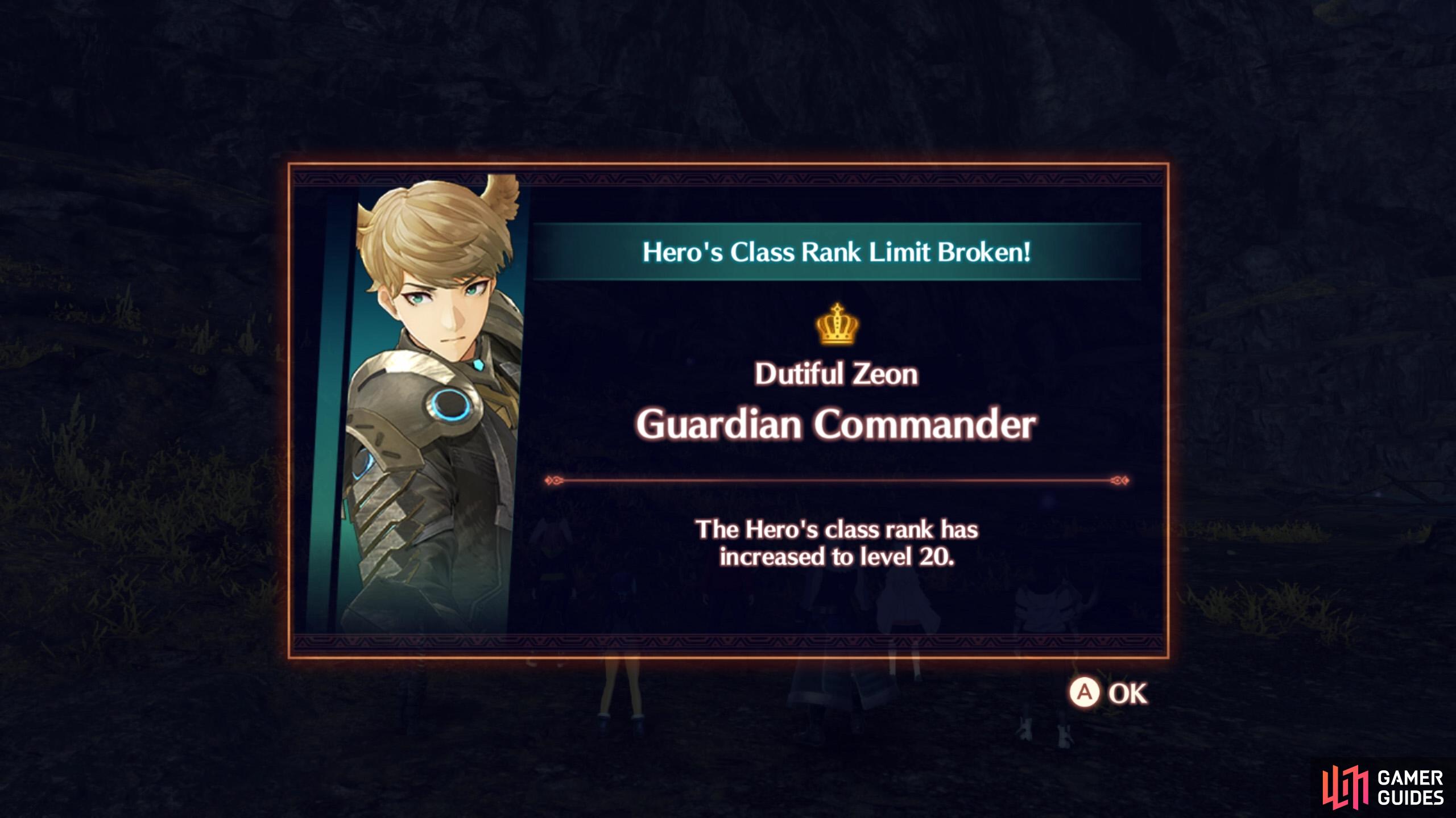 Completing this quest will unlock Rank 20 for Guardian Commander class.