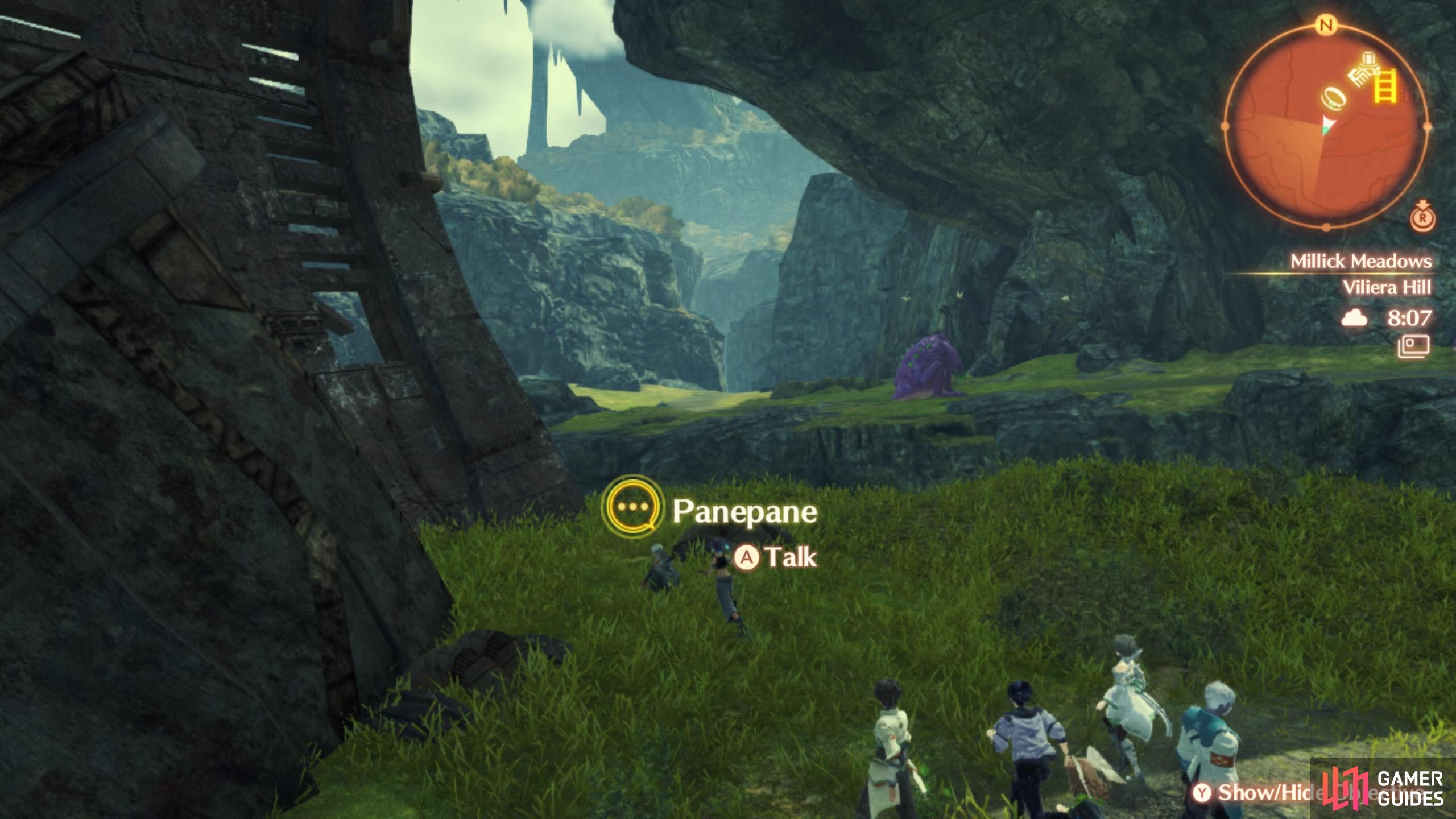 Panepane: At Hillside Ferronis Hulk, after saving him in the Eagus Wilderness.