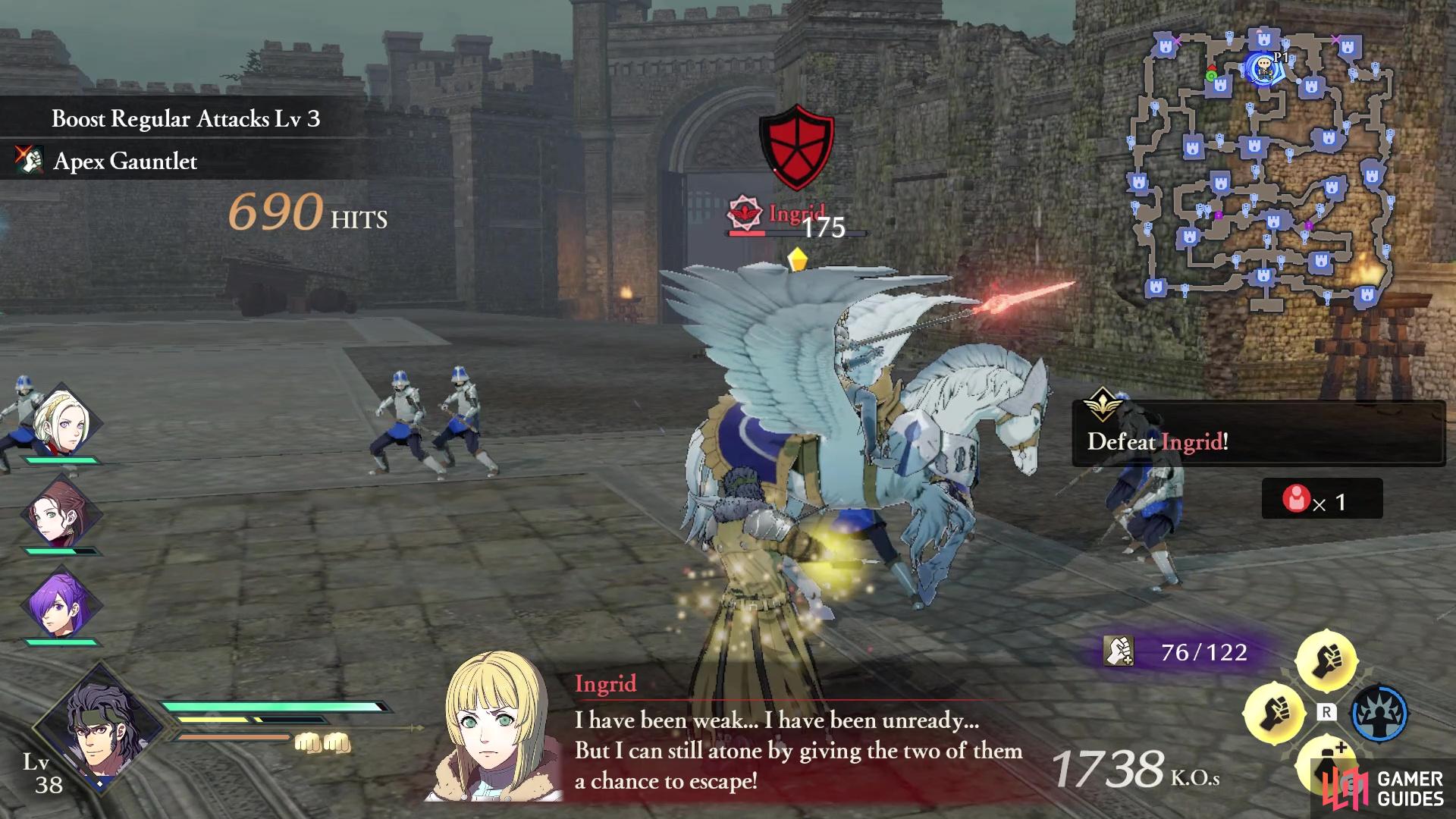 Ingrid appears to allow Claude to escape, after defeating him