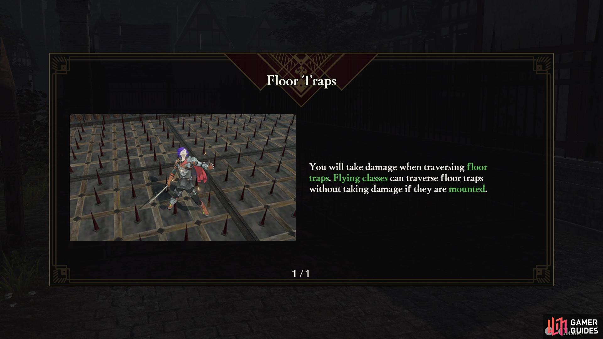 This battle will introduce floor traps to the game
