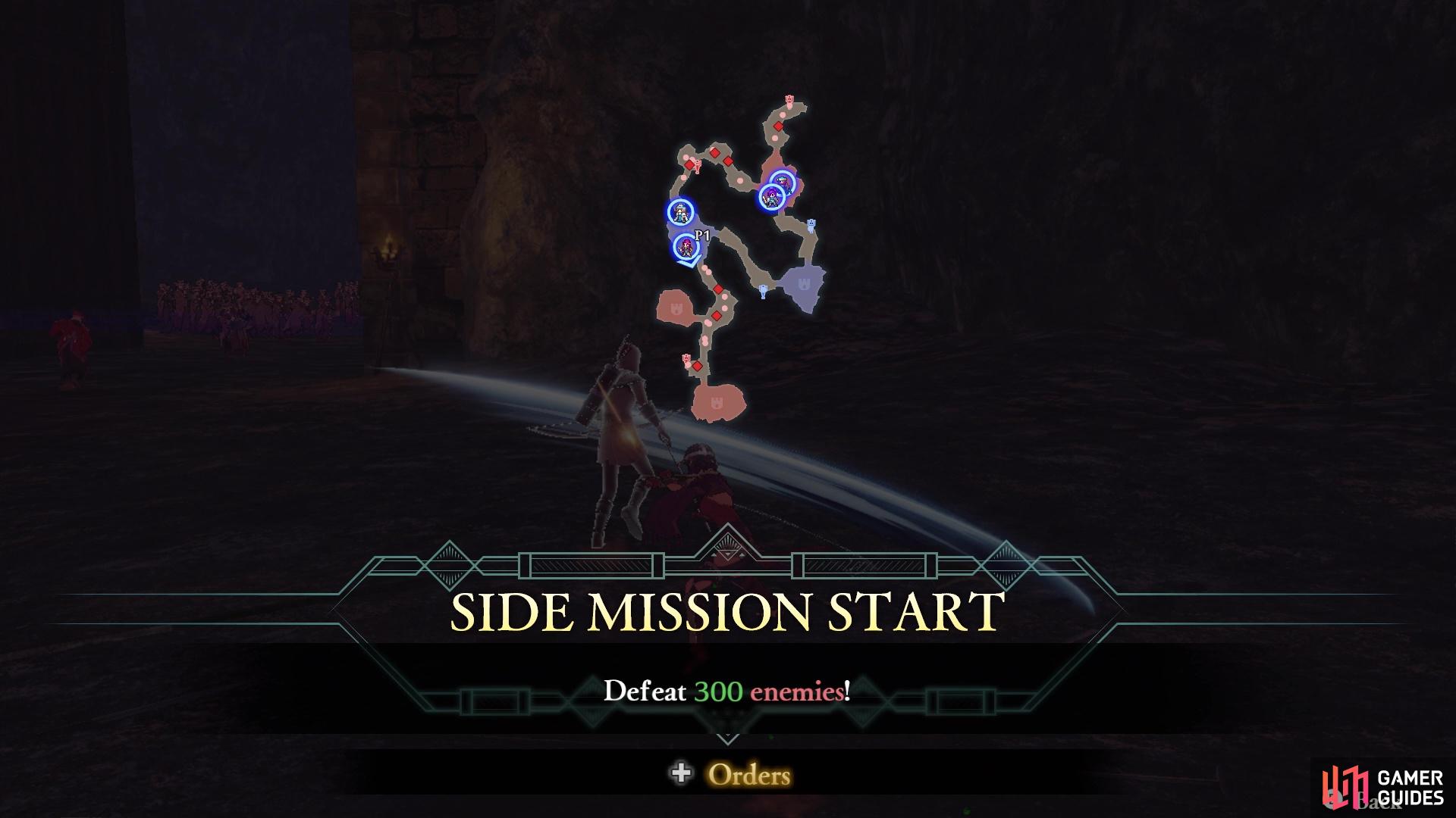The side mission requires you to defeat 300 enemies