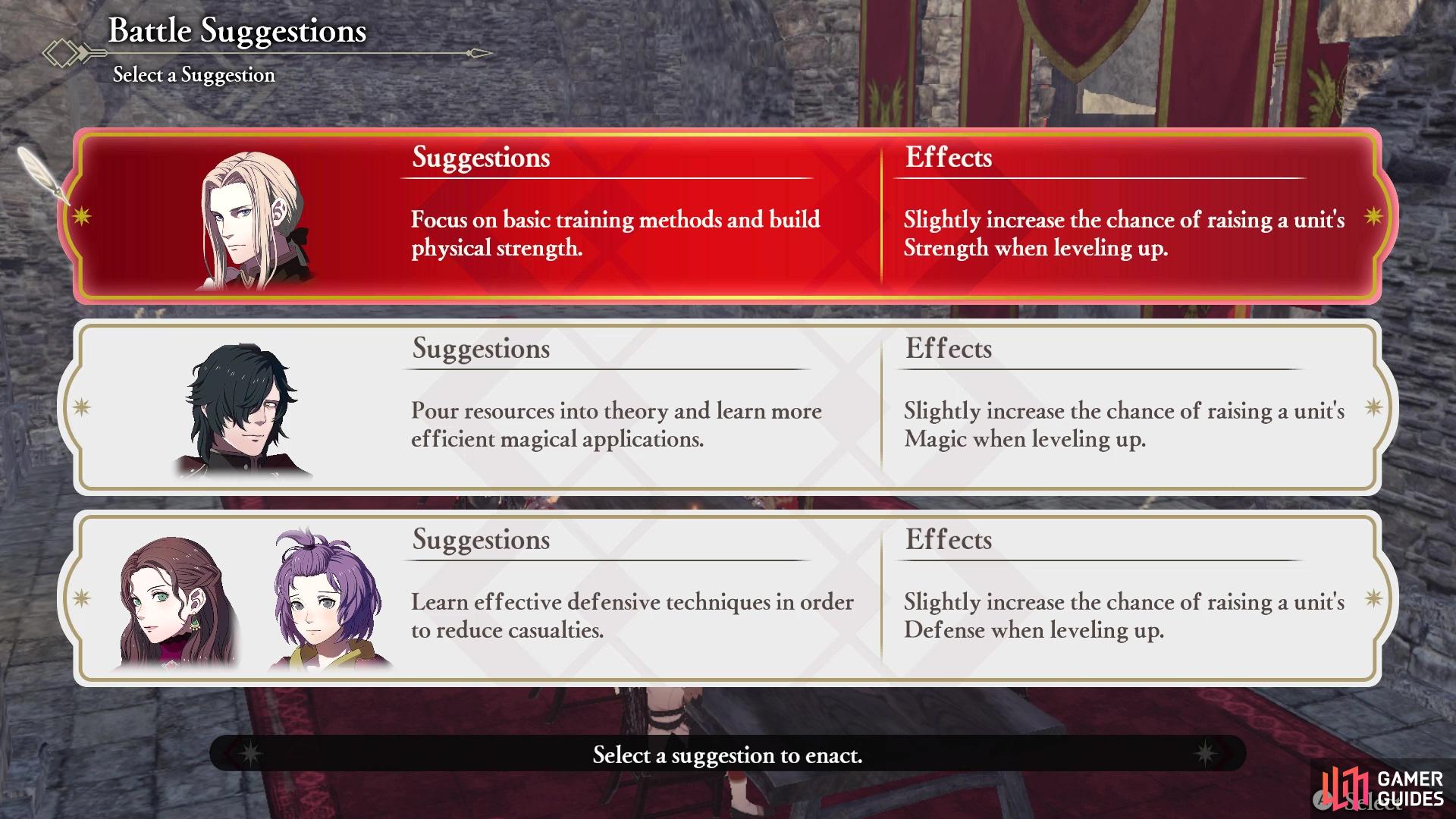 The Battle Suggestions for Chapter 12 of Scarlet Blaze