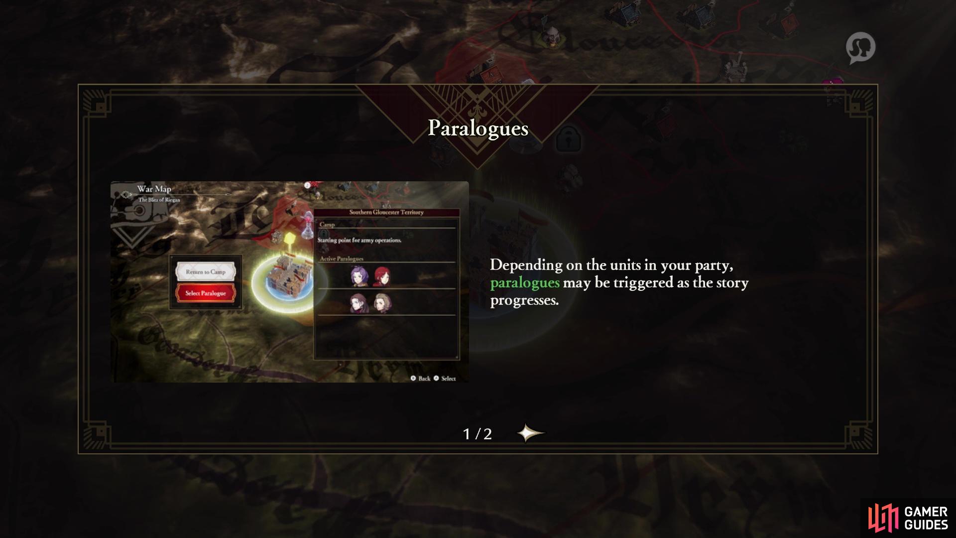 Paralogues are optional battles that require specific characters