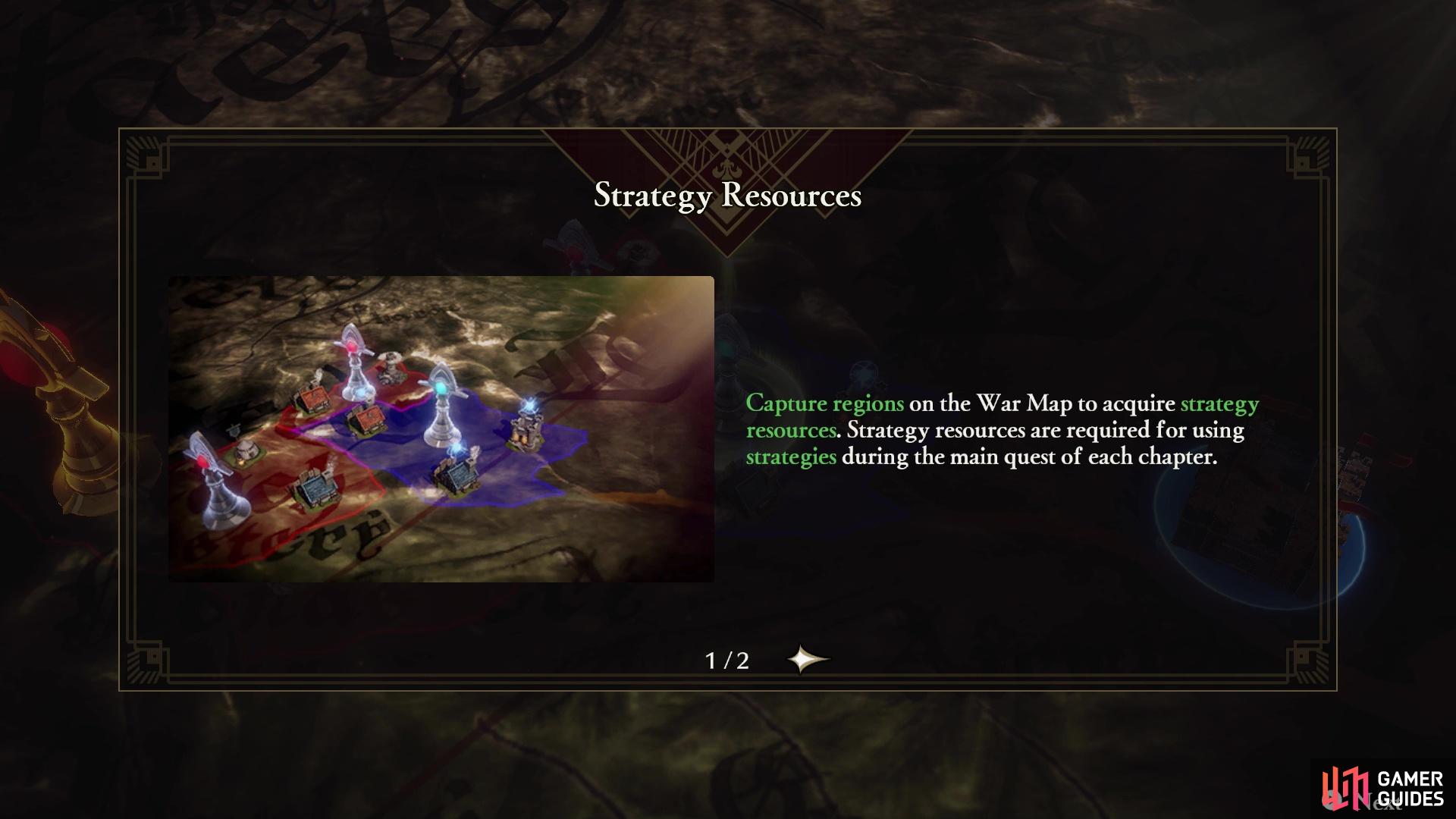 Strategy Resources will become useful during the main battle of the chapter