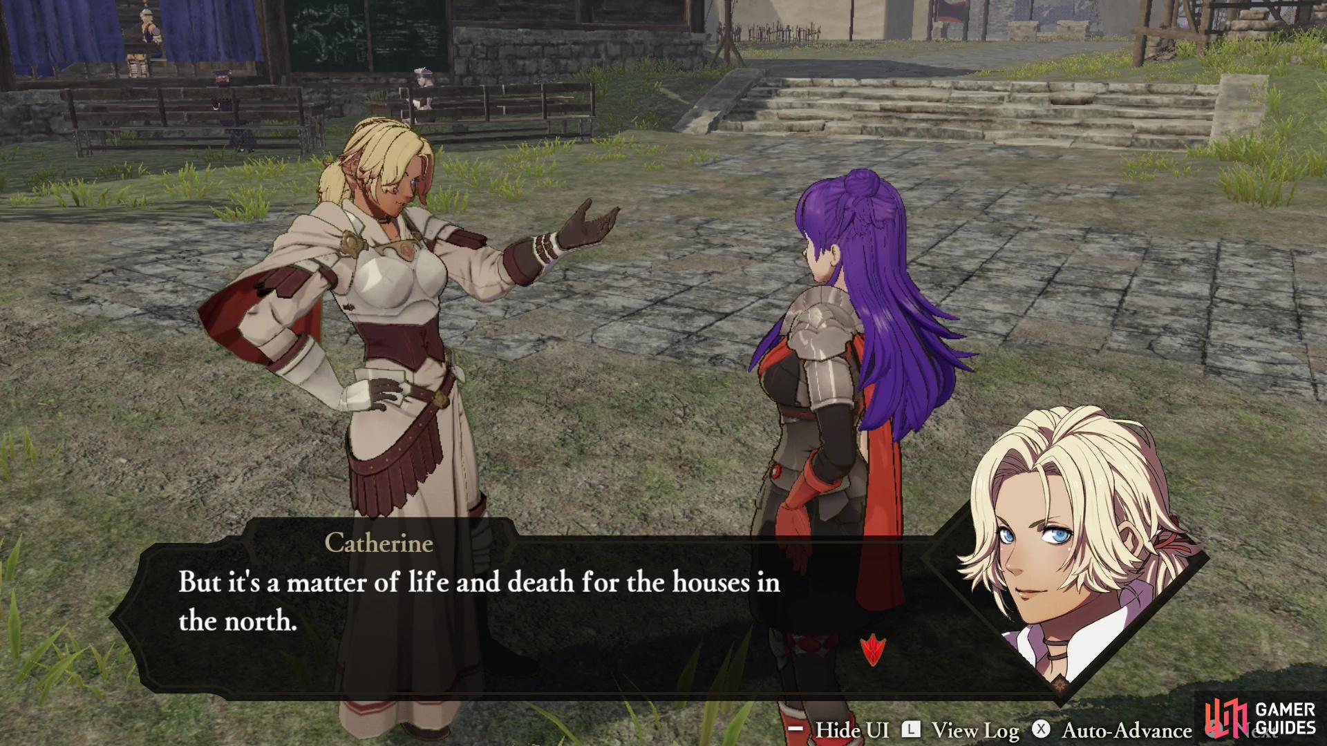 Some characters - namely Catherine and Seteth - will not have dialog options until later in the chapter.